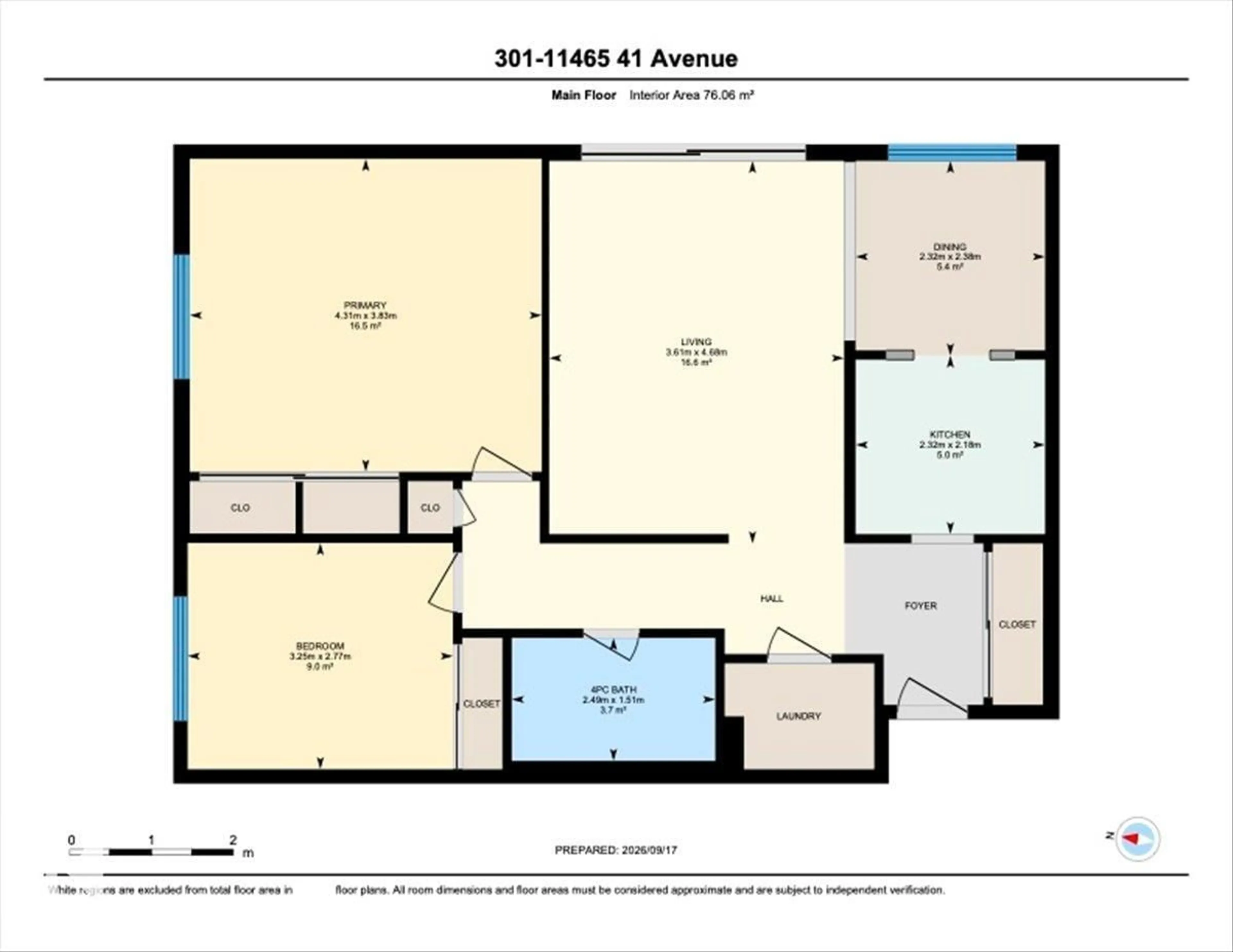 Floor plan for #301 - 11465 41 AV, Edmonton Alberta T6J0T9