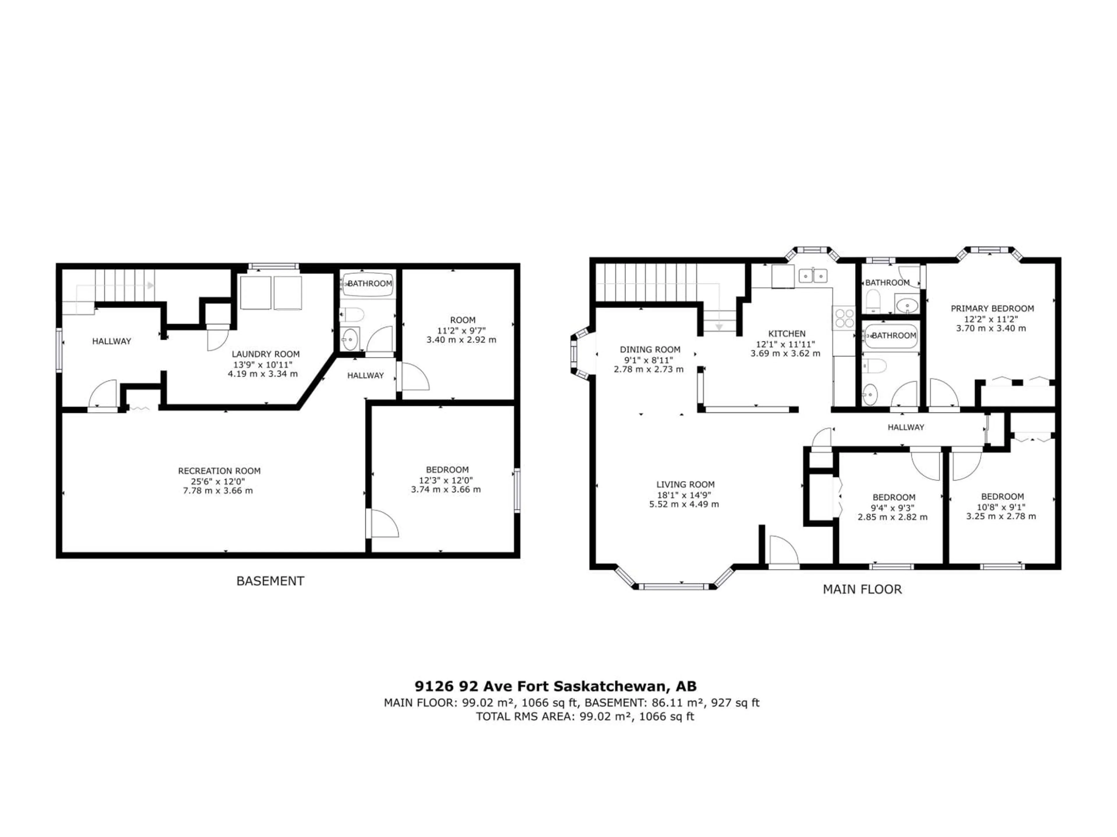 Floor plan for 9126 92 AV, Fort Saskatchewan Alberta T8L1A7