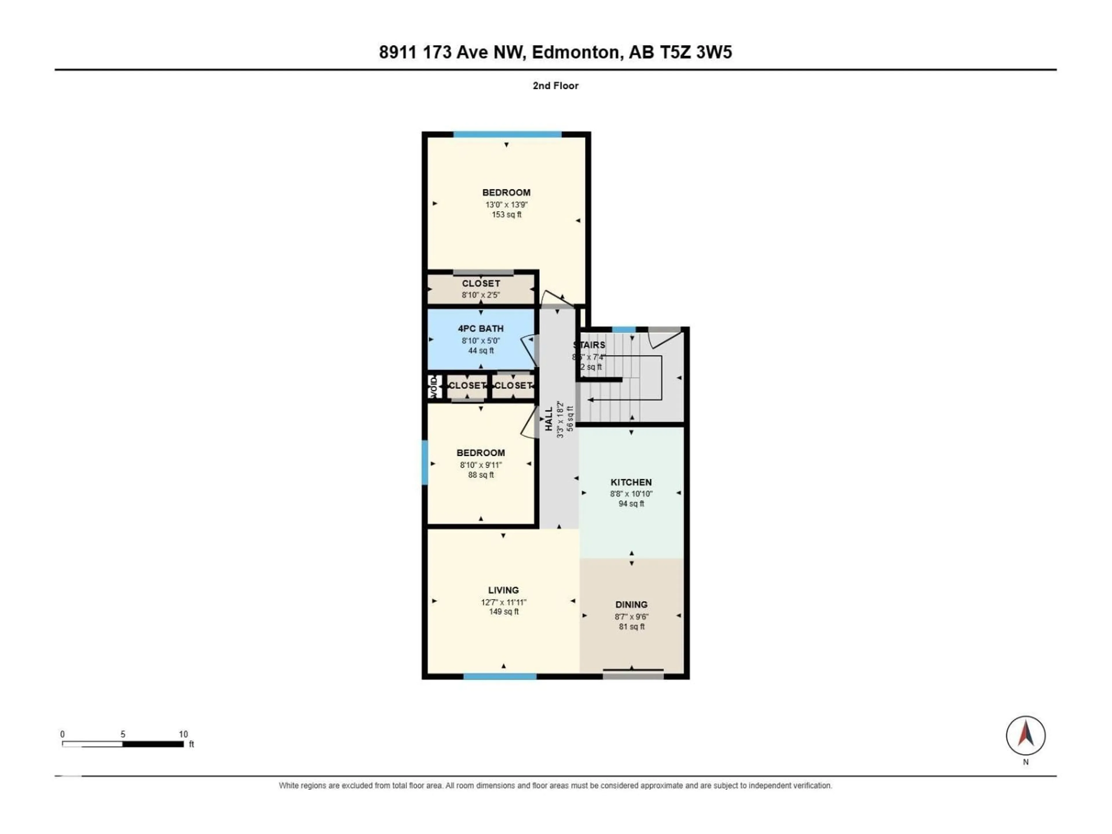 Floor plan for 8911 173 AV NW, Edmonton Alberta T5Z3W5