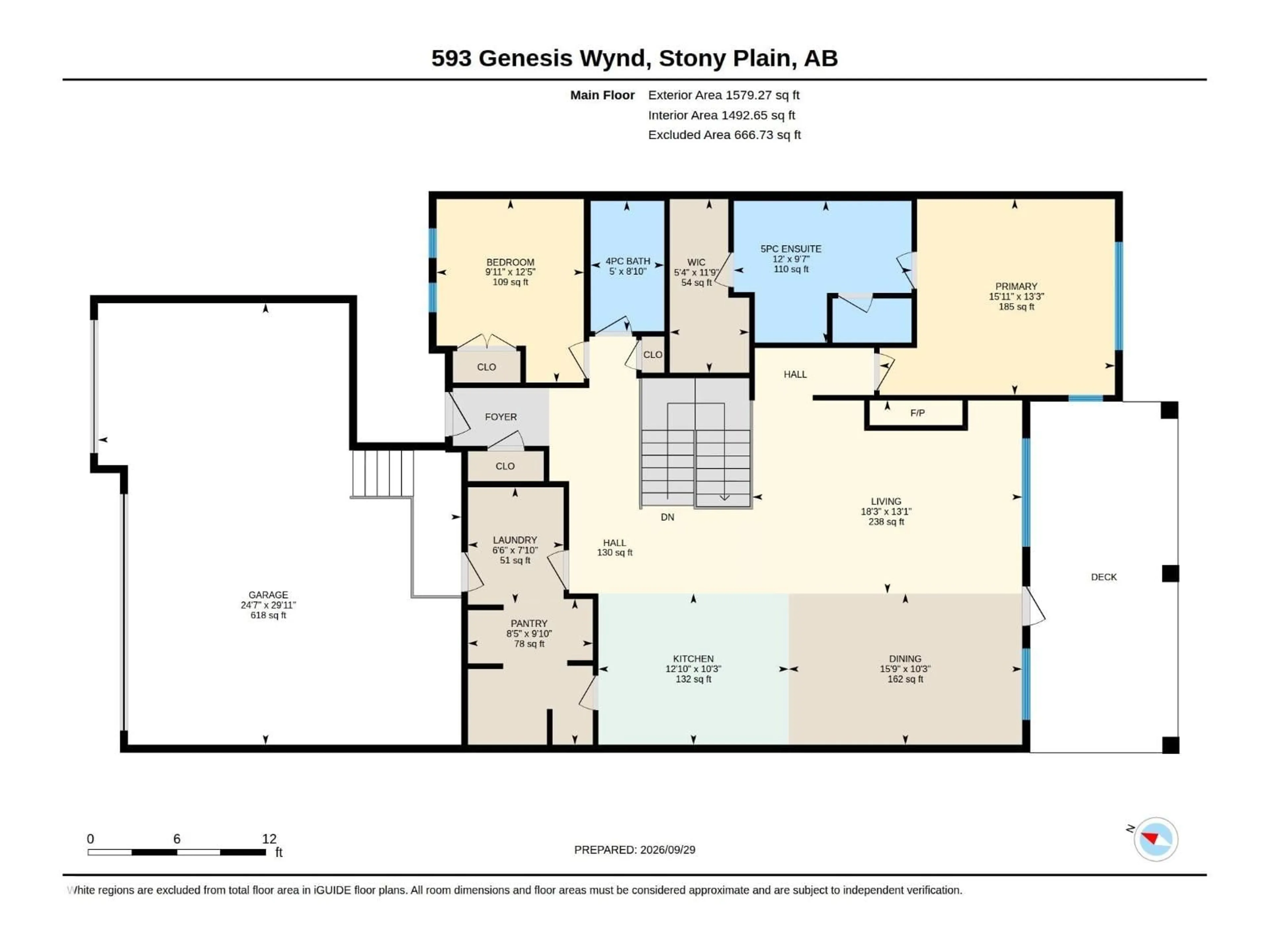 Floor plan for 593 GENESIS WD, Stony Plain Alberta T7Z0G6