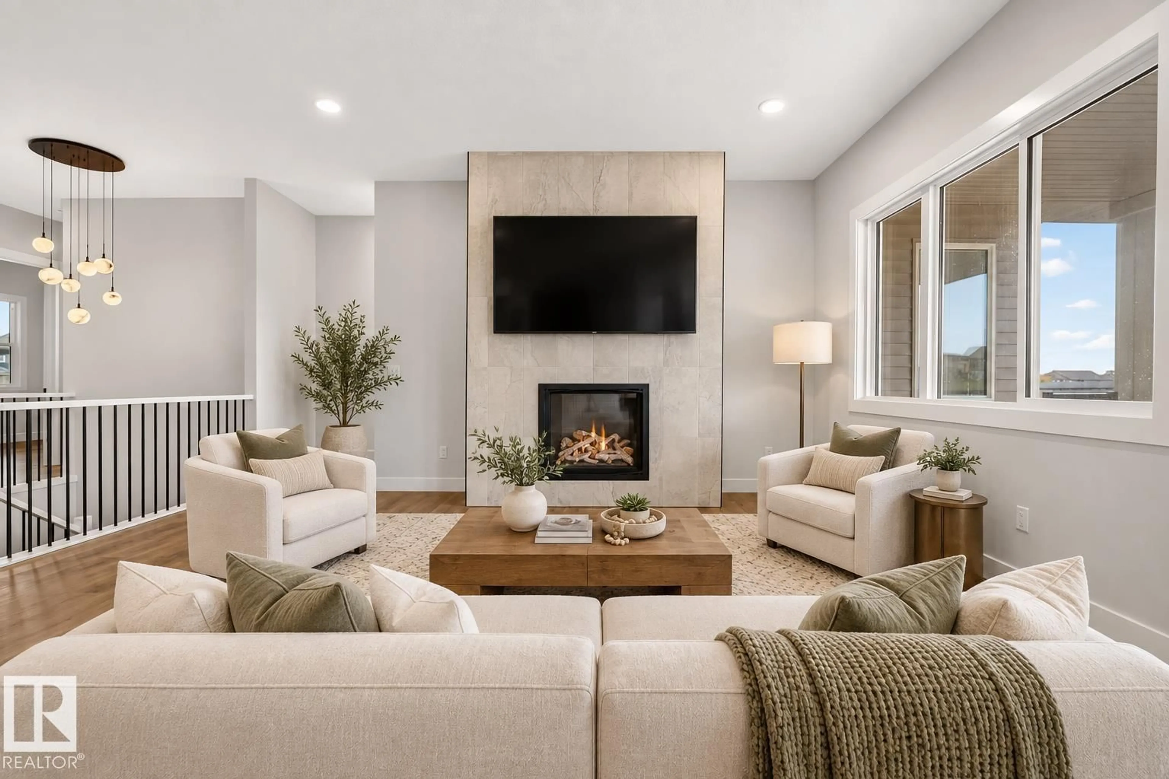 Living room with furniture, unknown for 593 GENESIS WD, Stony Plain Alberta T7Z0G6