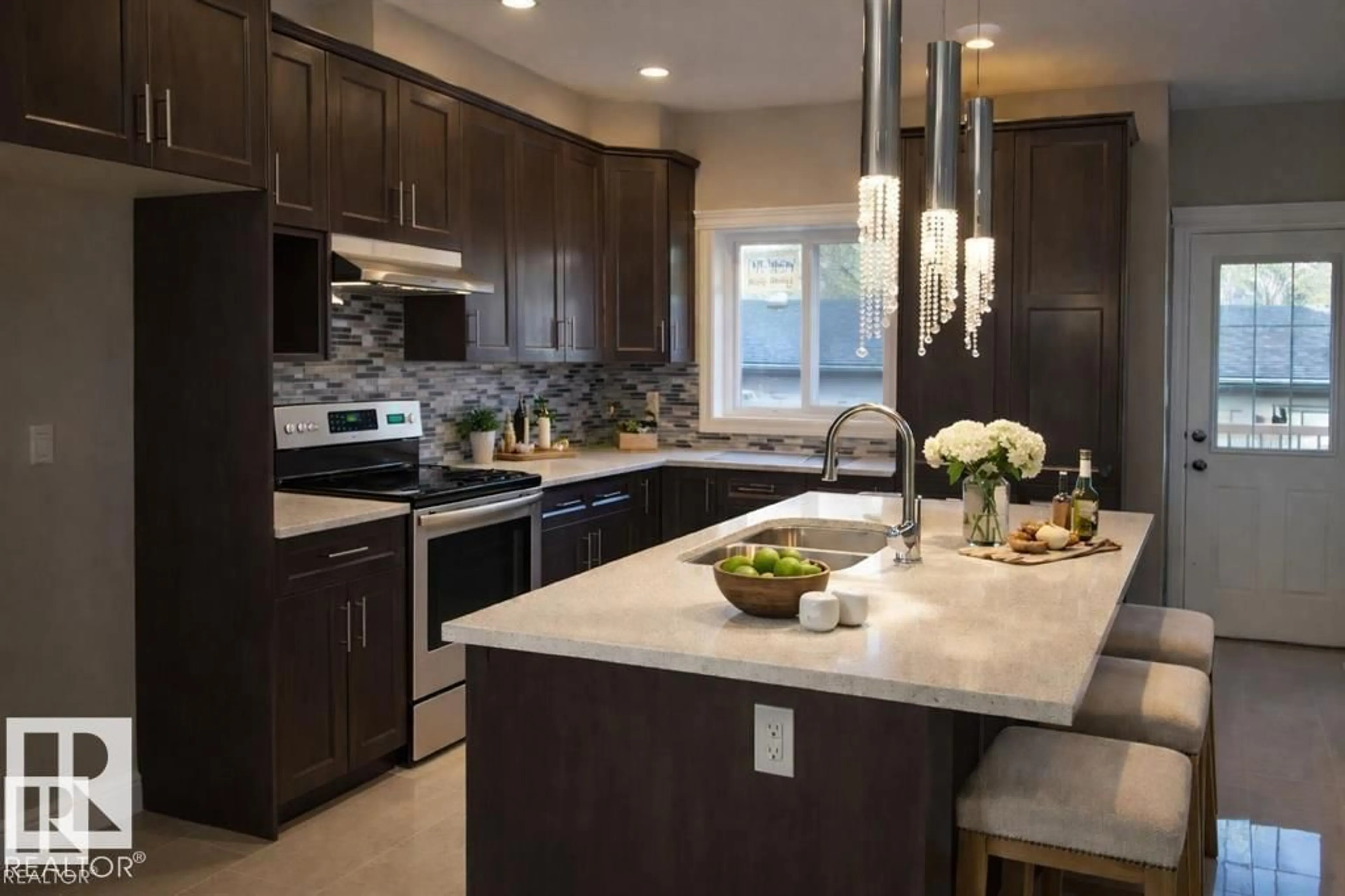 Contemporary kitchen, ceramic/tile floor for NW - 11903 37 ST, Edmonton Alberta T5W2B9