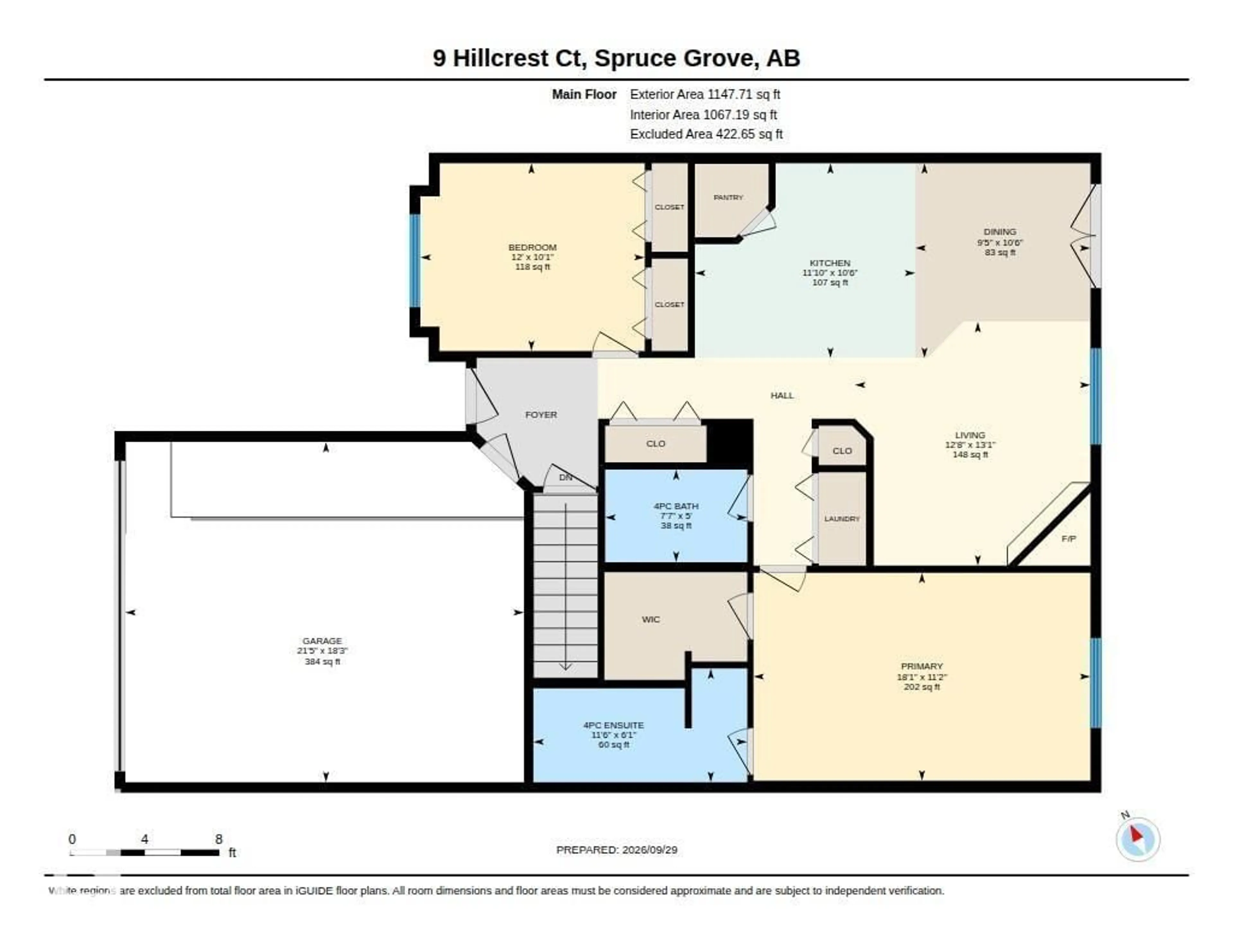 Floor plan for 9 HILLCREST CO, Spruce Grove Alberta T7X4A8