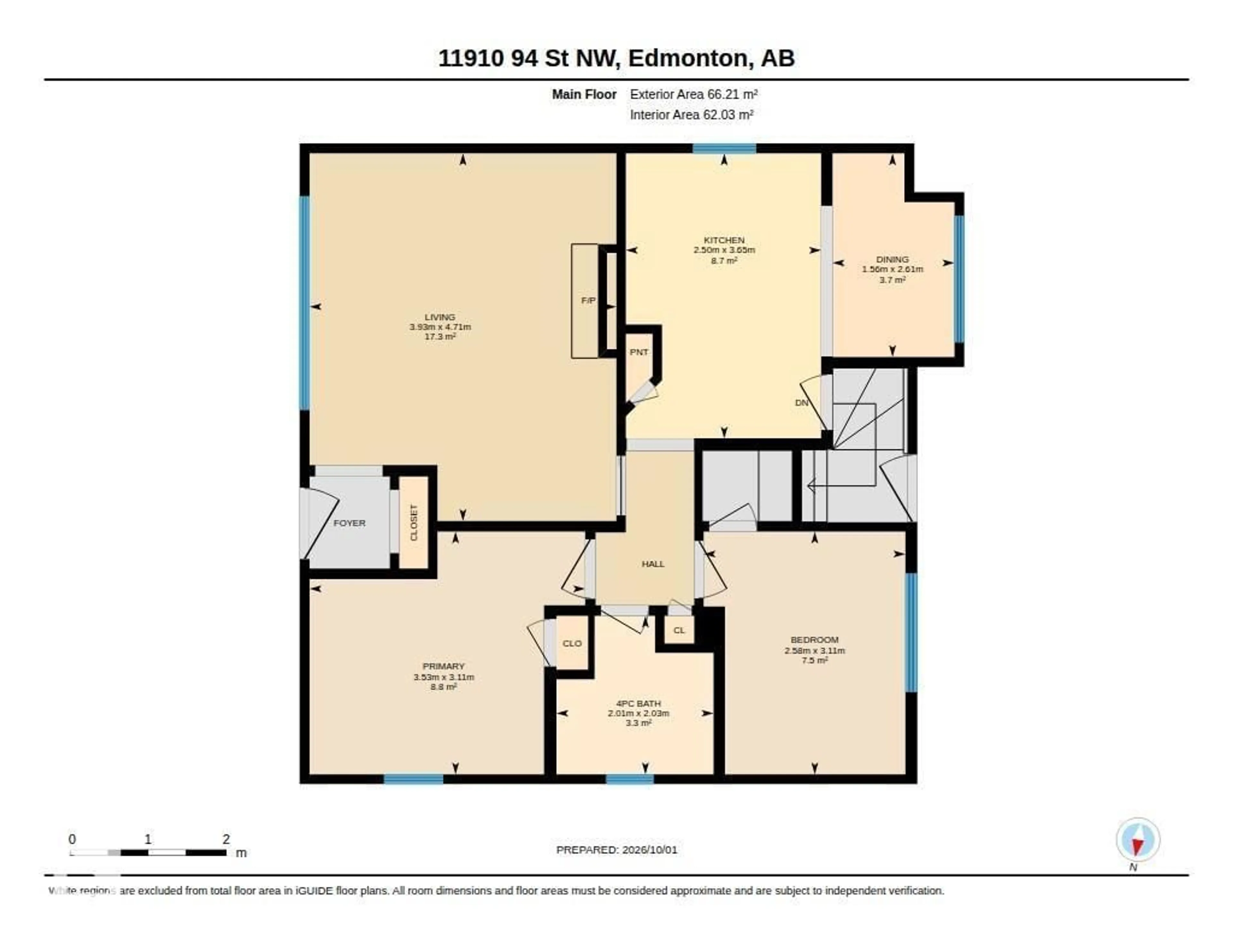 Floor plan for 11910 94 ST, Edmonton Alberta T5G1J5