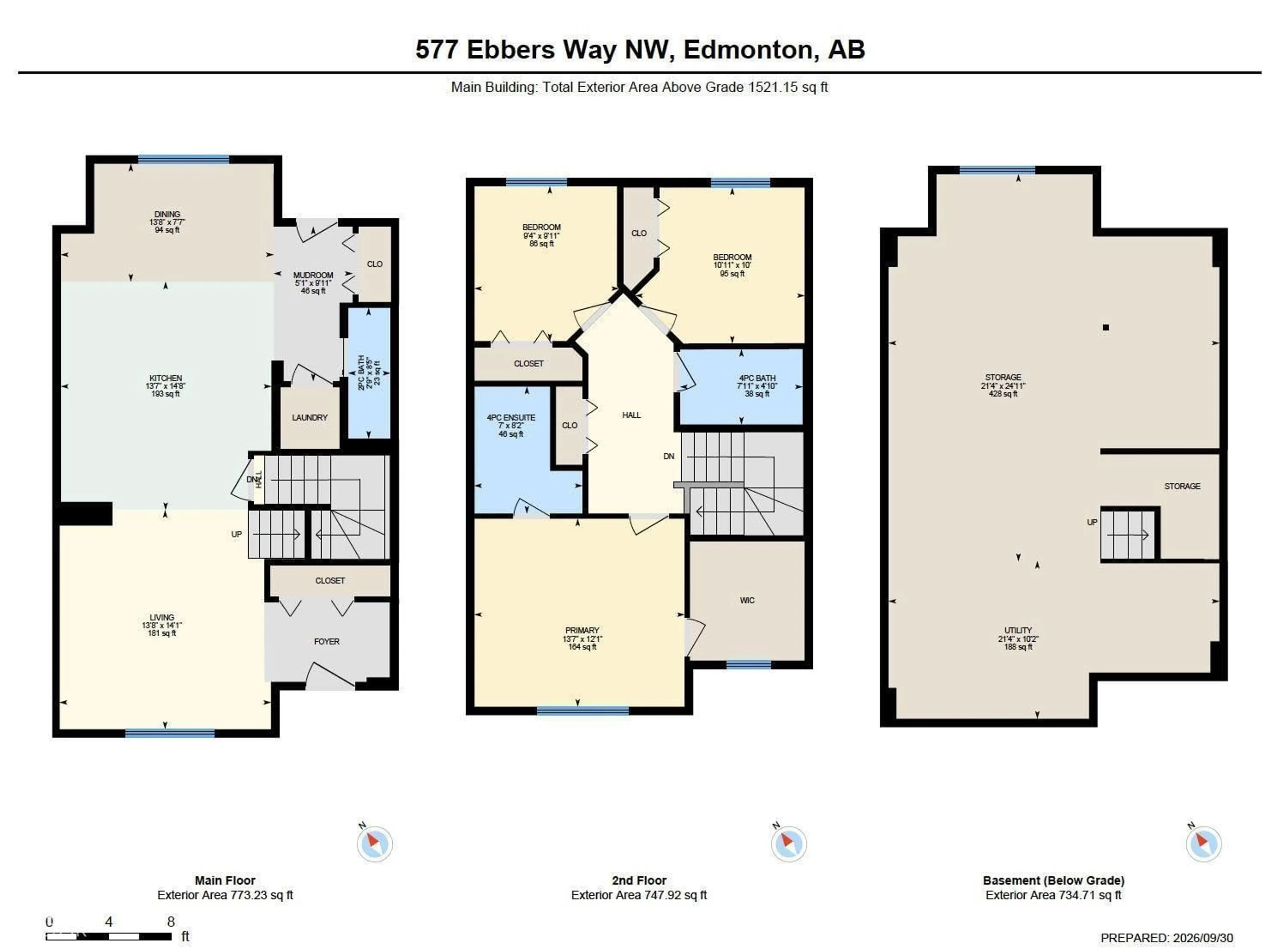 Floor plan for 577 EBBERS WY, Edmonton Alberta T5Y3T8