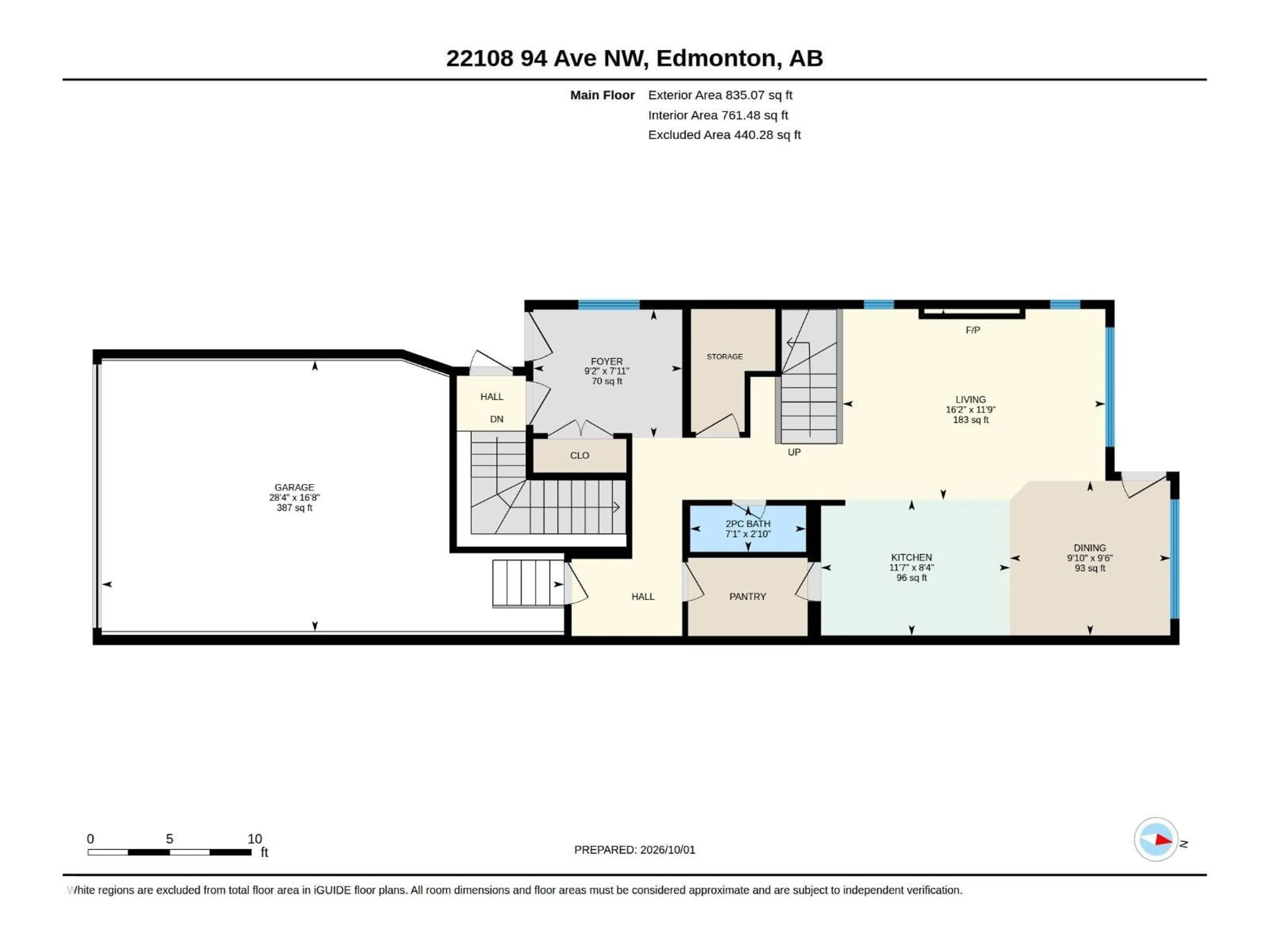 Floor plan for 22108 94 AV, Edmonton Alberta T5T7T6