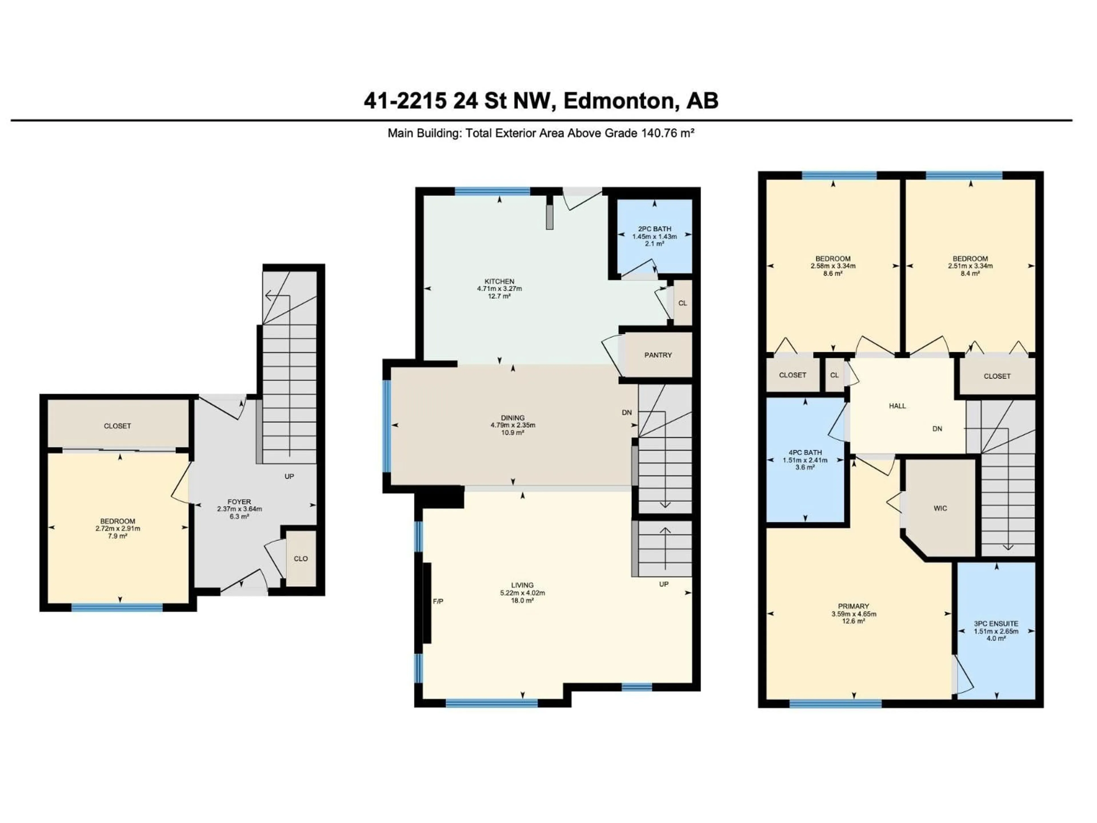 Floor plan for #41 - 2215 24 ST, Edmonton Alberta T6T1A6