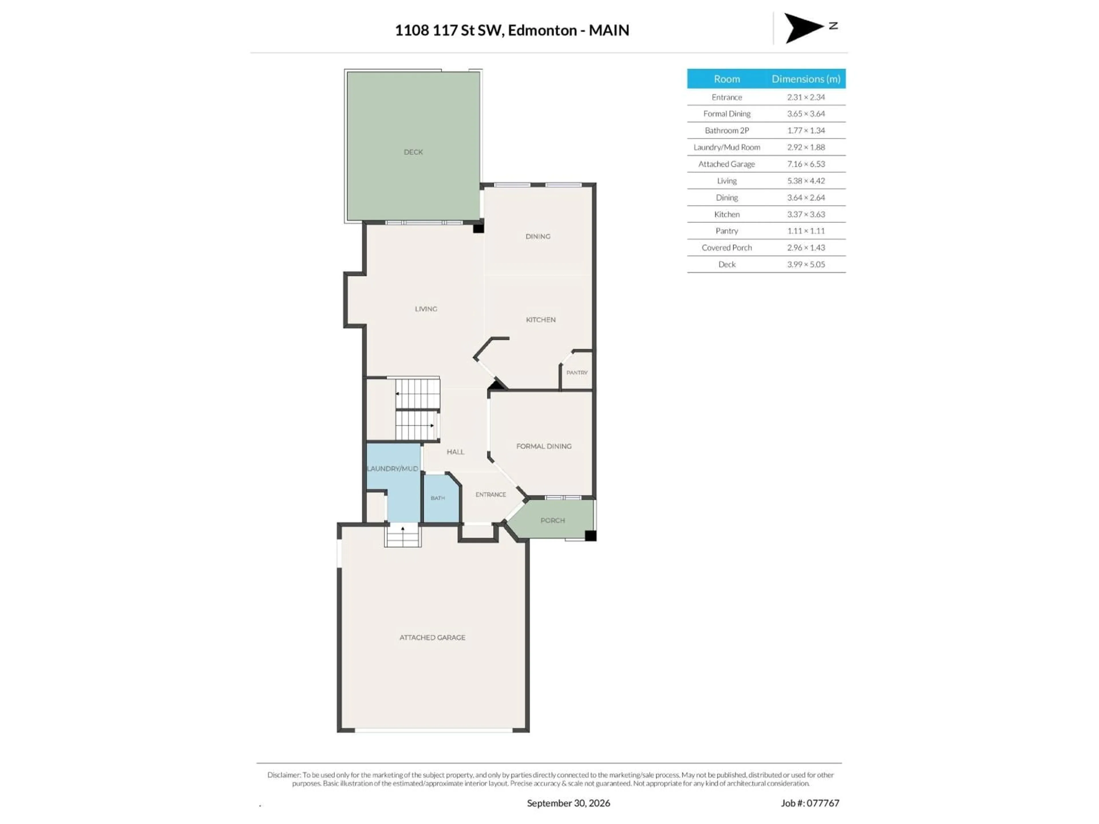 Floor plan for SW - 1108 117 ST, Edmonton Alberta T6W1W8