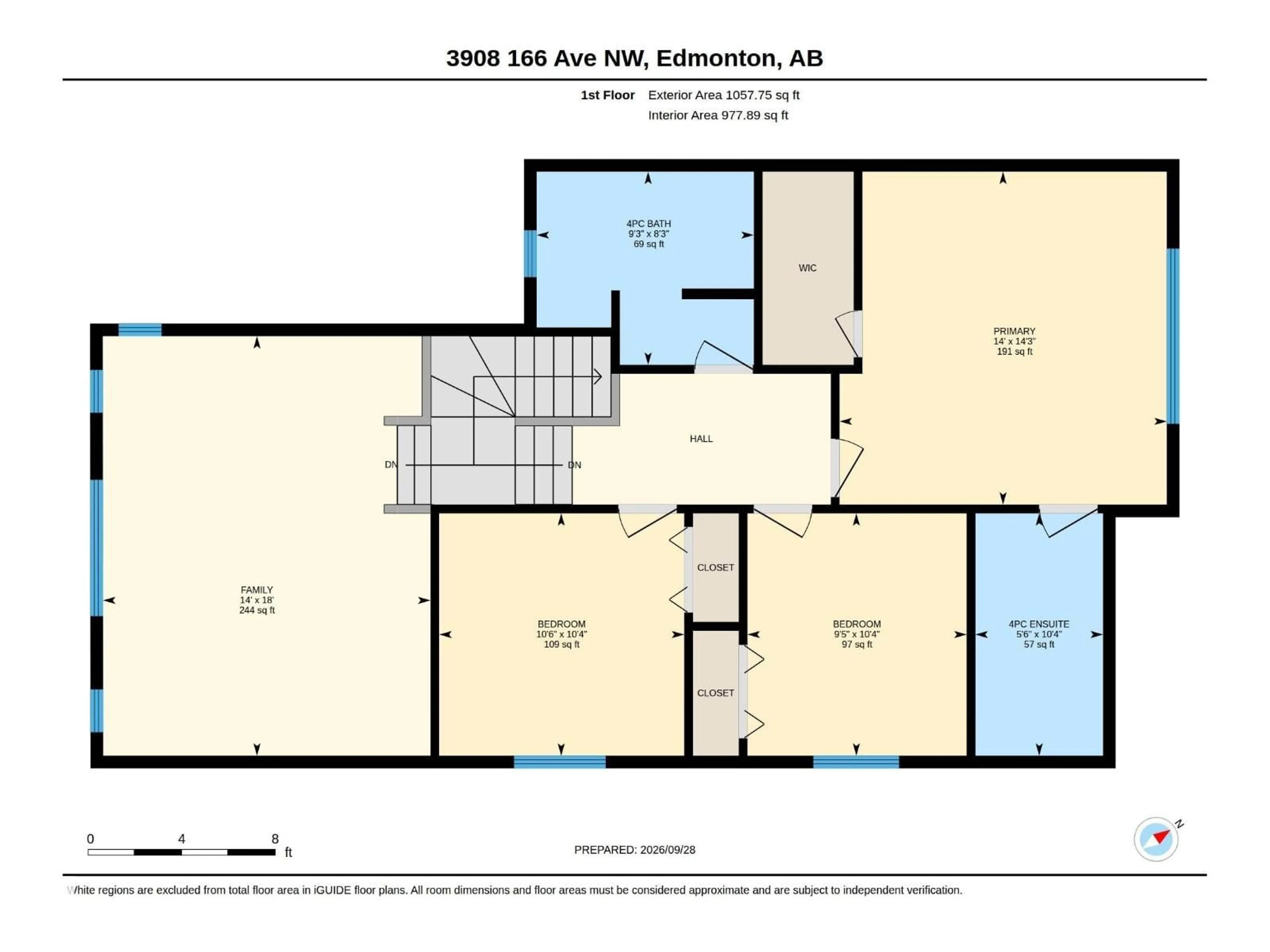 Floor plan for 3908 166 AV, Edmonton Alberta T5Y0N9