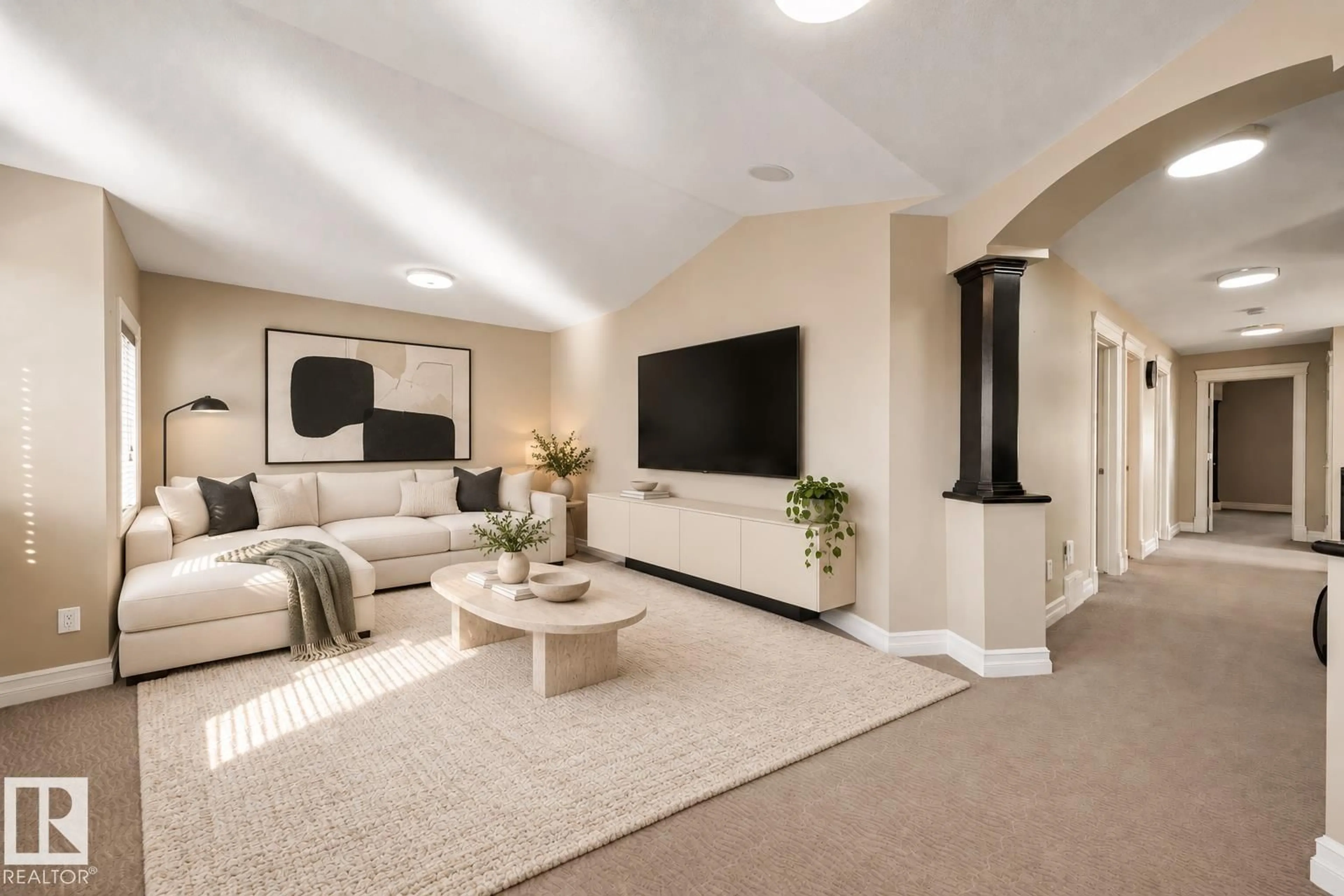 Living room with furniture, carpet floor for 2422 WARRY PL, Edmonton Alberta T6W0P1