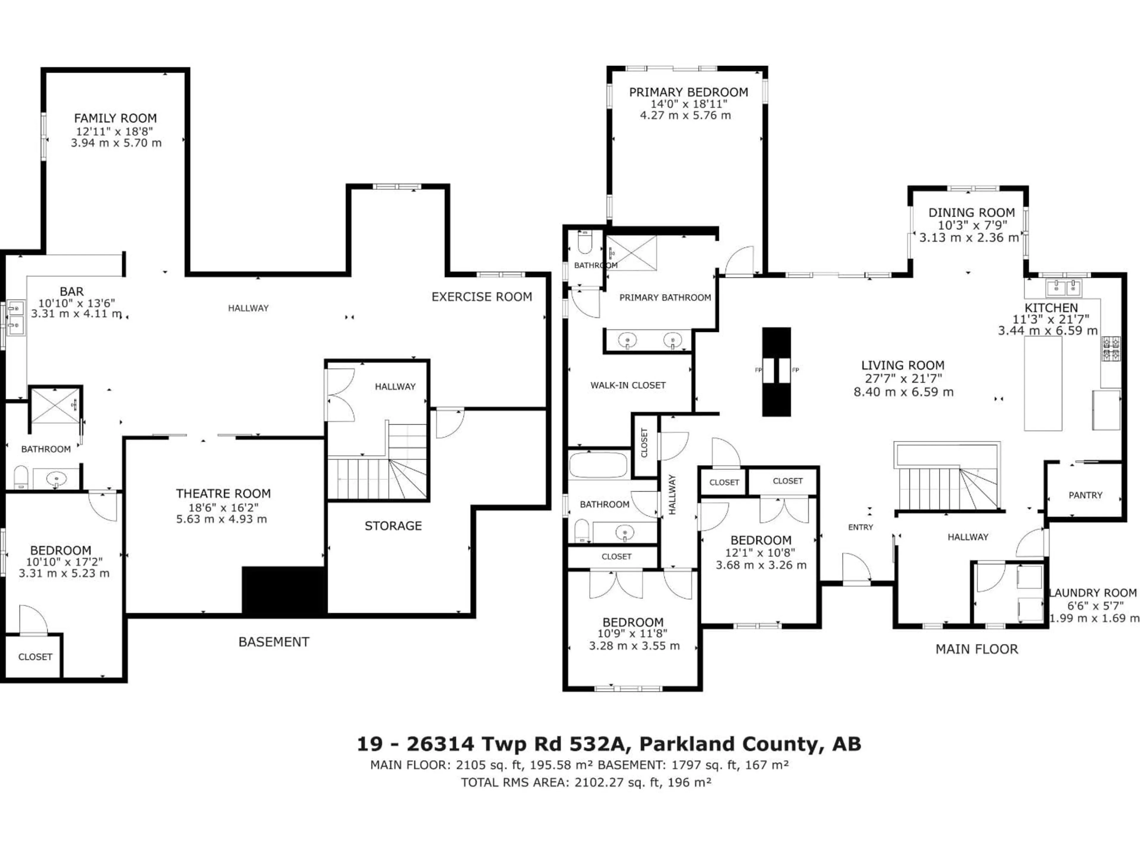 Floor plan for 19 26314 TWP RD 532A, Rural Parkland County Alberta T7M4M1