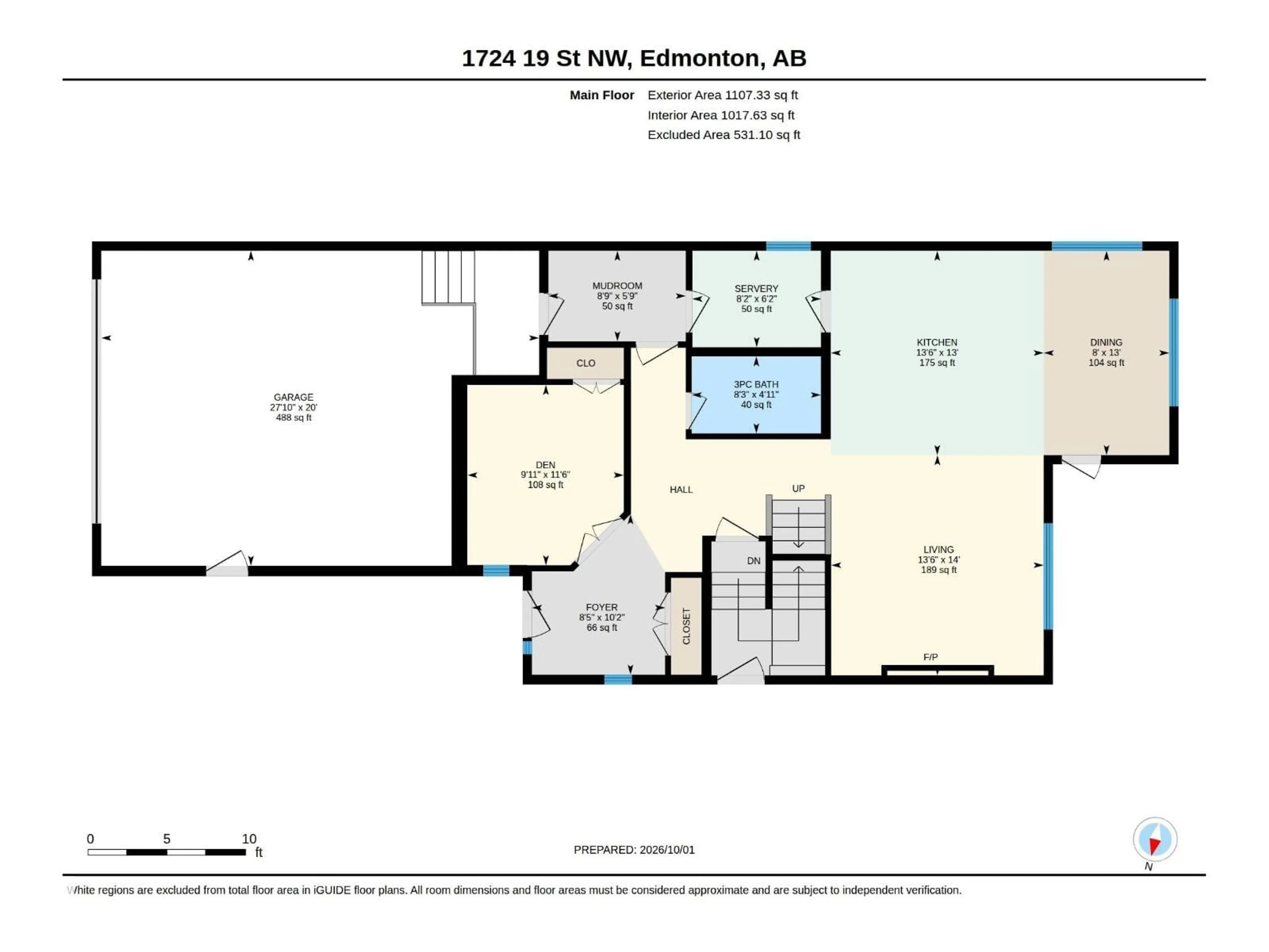 Floor plan for NW - 1724 19 ST, Edmonton Alberta T6T2N1