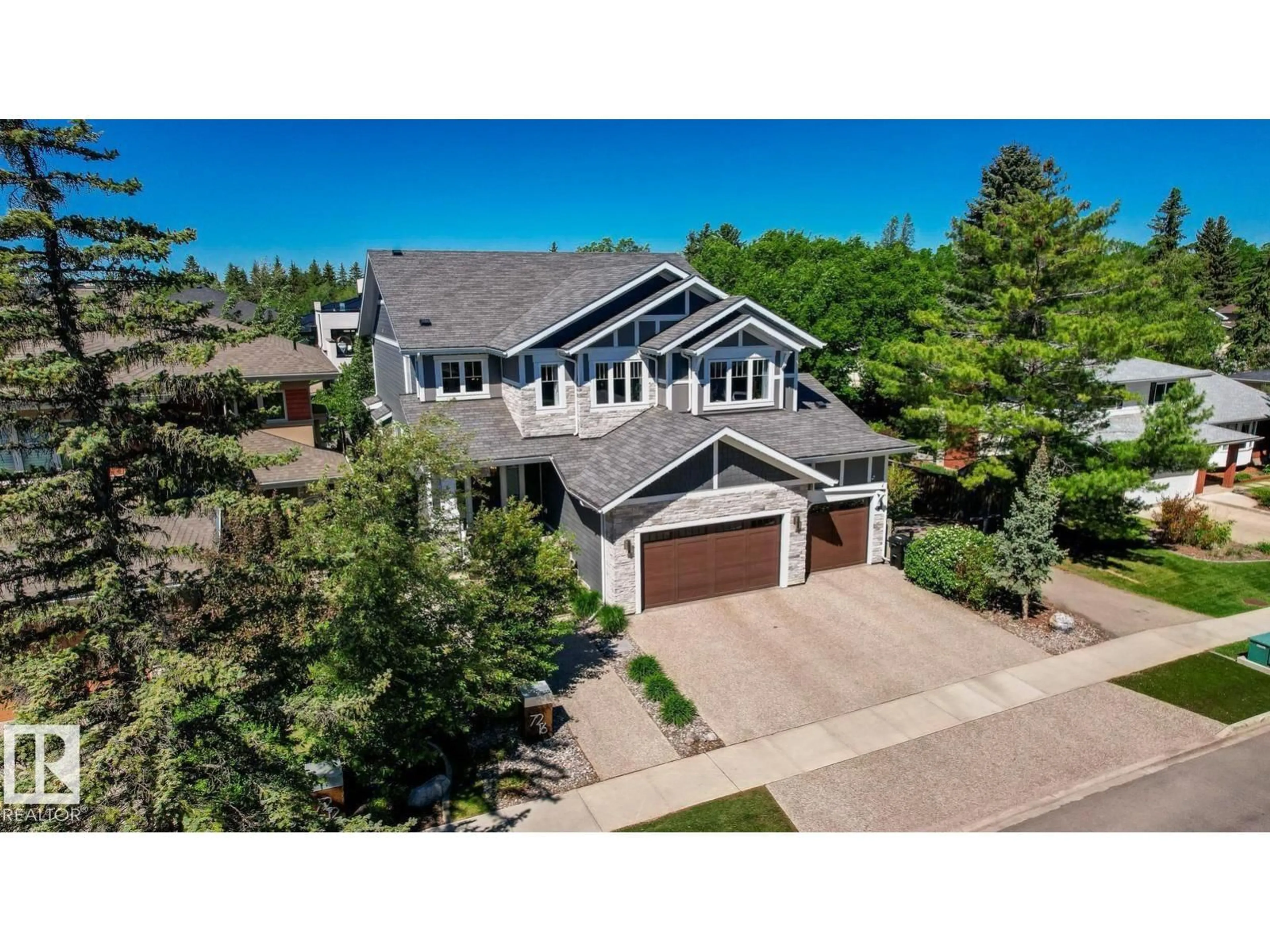 A pic from outside/outdoor area/front of a property/back of a property/a pic from drone, street for NW - 7216 156 ST, Edmonton Alberta T5R4K8