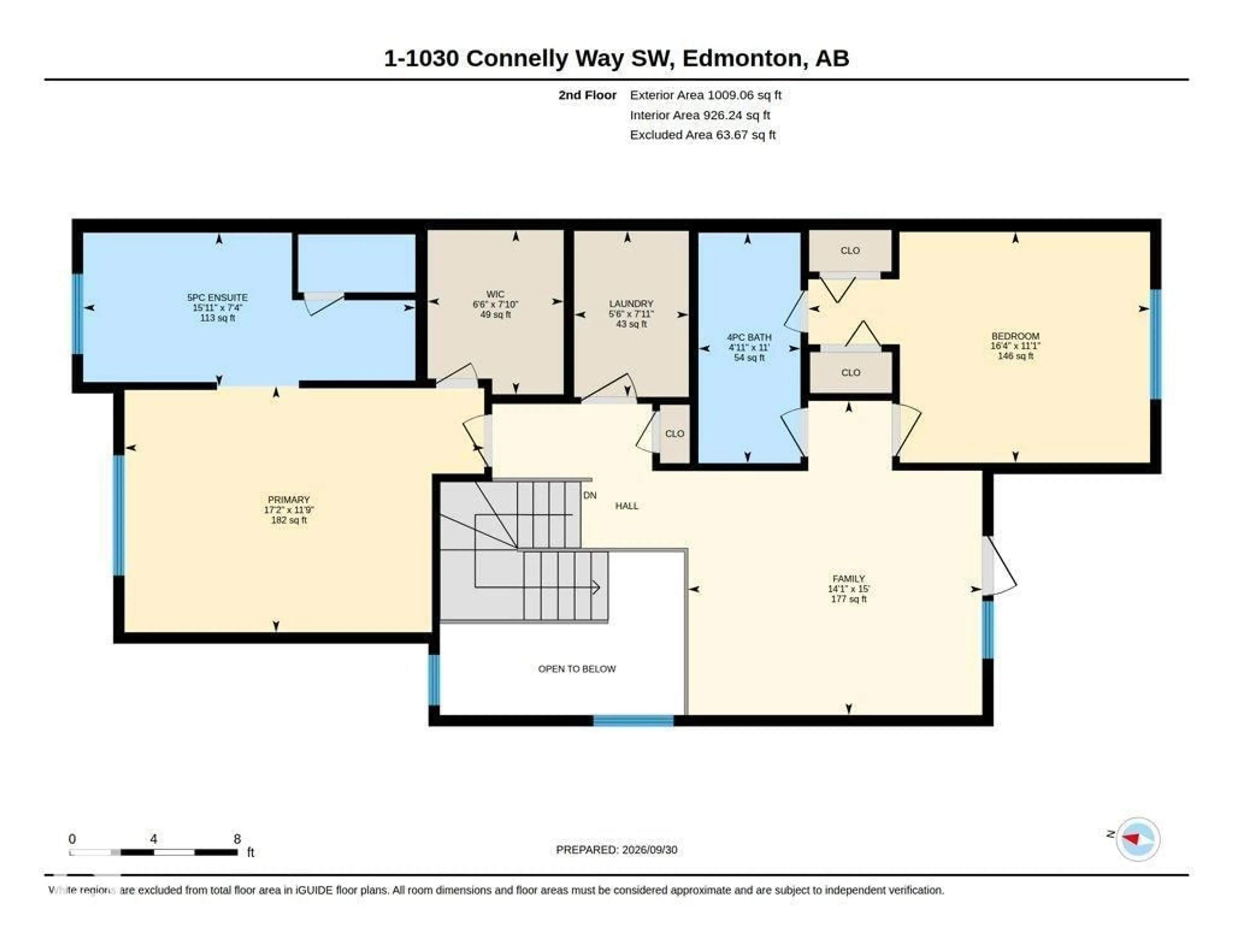 Floor plan for 1030 CONNELLY WY, Edmonton Alberta T6W2G2