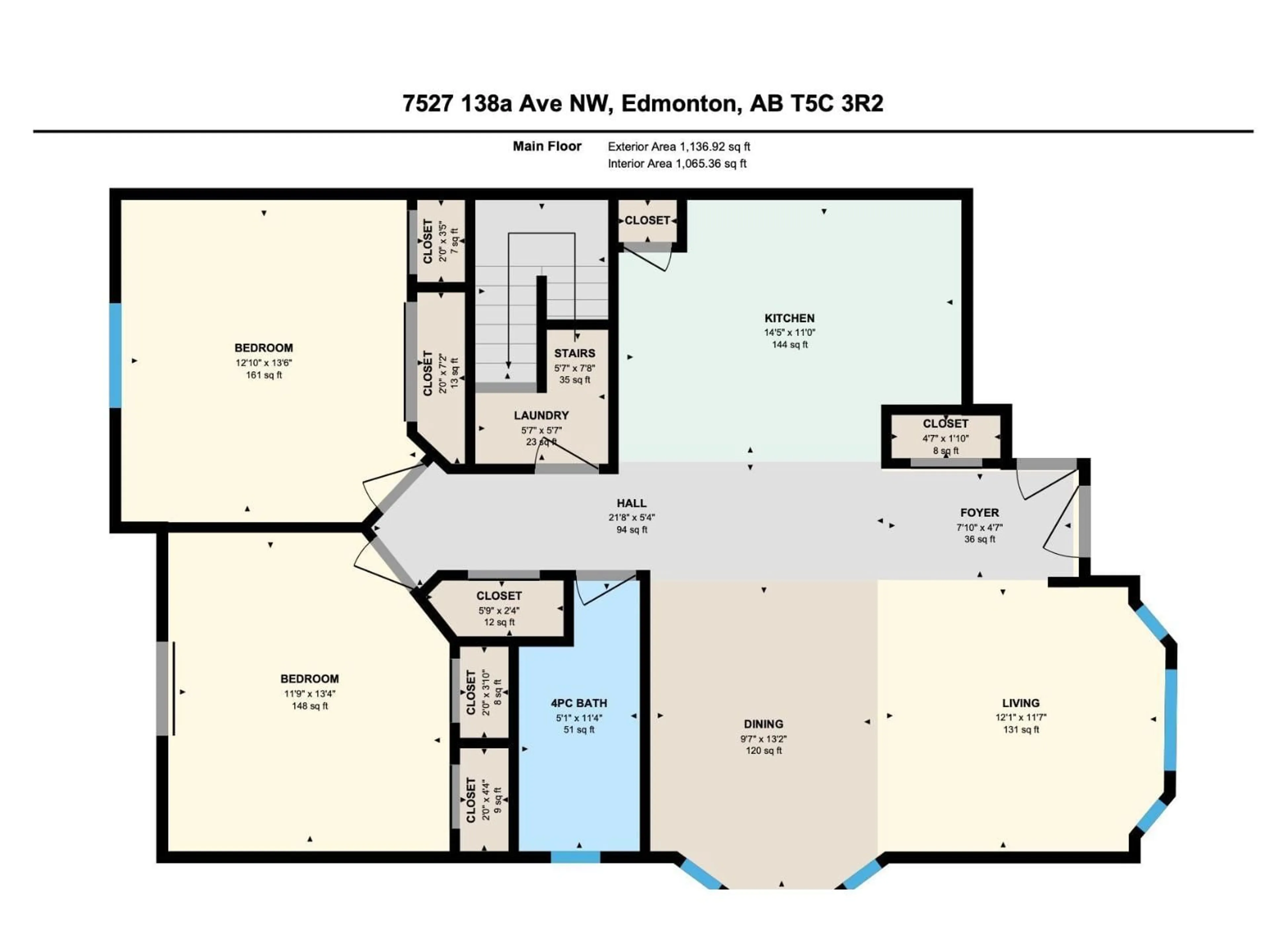 Floor plan for 7527 138A AV, Edmonton Alberta T5C3R2