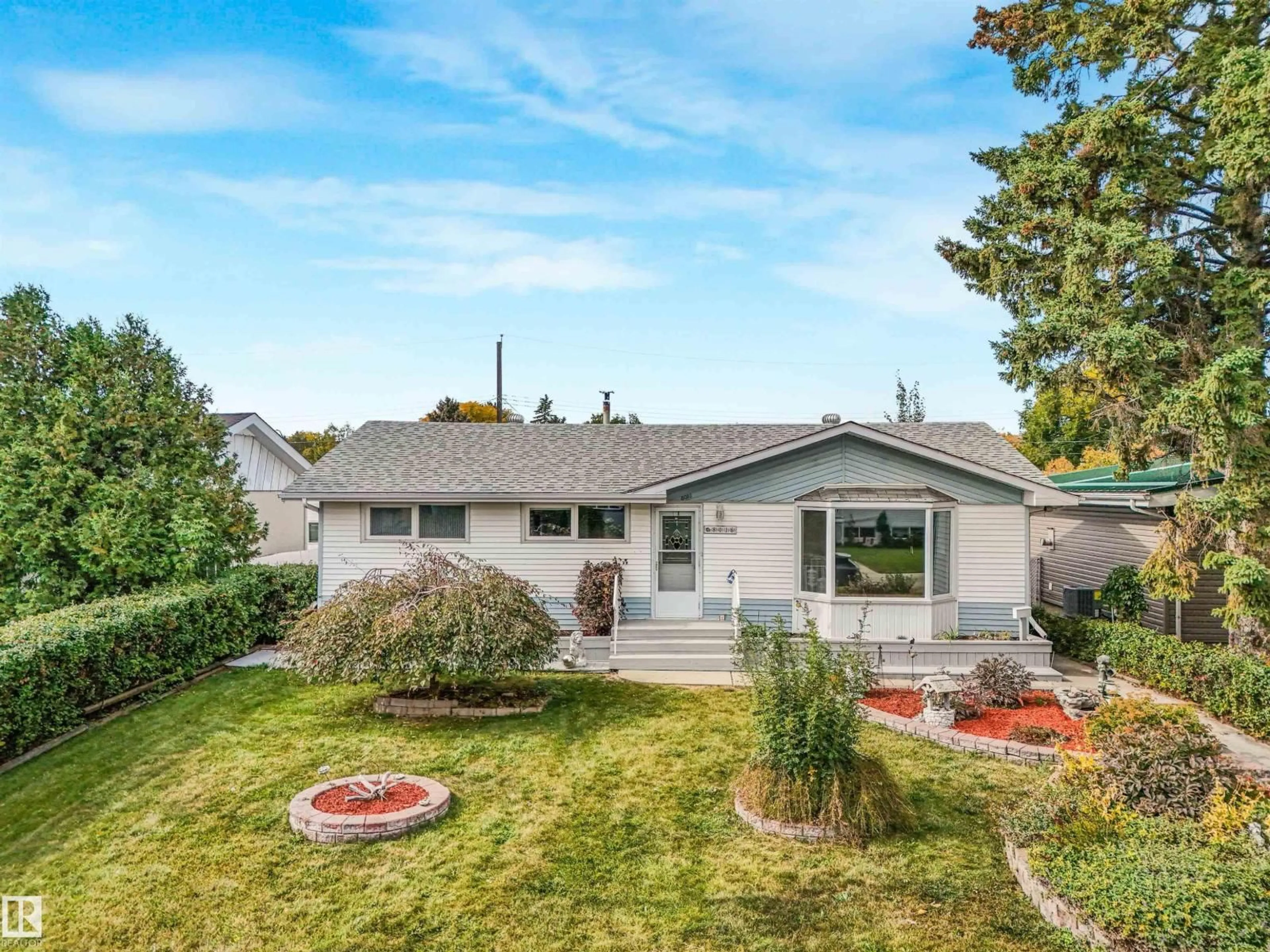 Home with vinyl exterior material, street for NW - 8016 161 ST, Edmonton Alberta T5R2K6