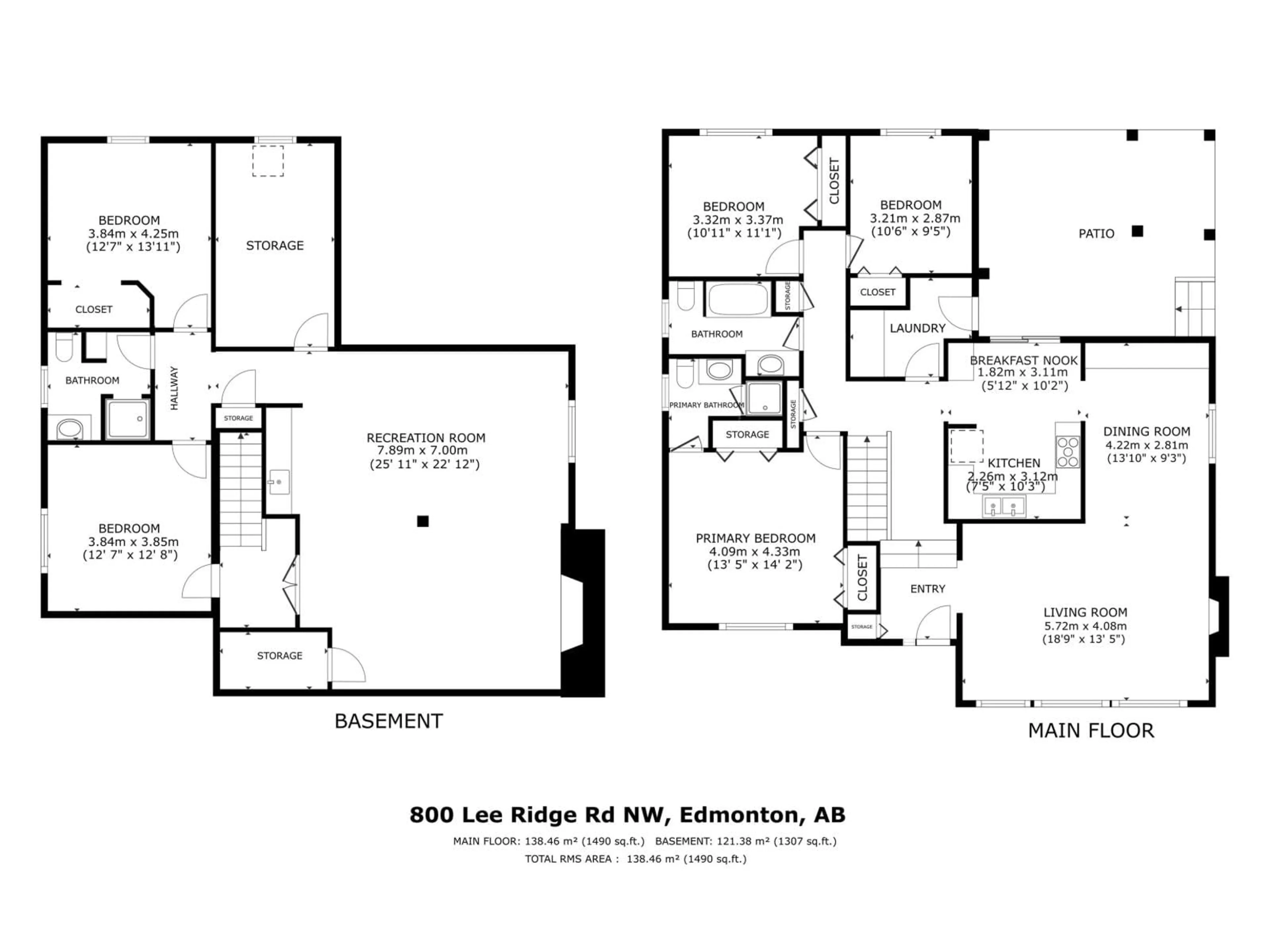 Floor plan for 800 LEE RIDGE RD, Edmonton Alberta T6K0P8