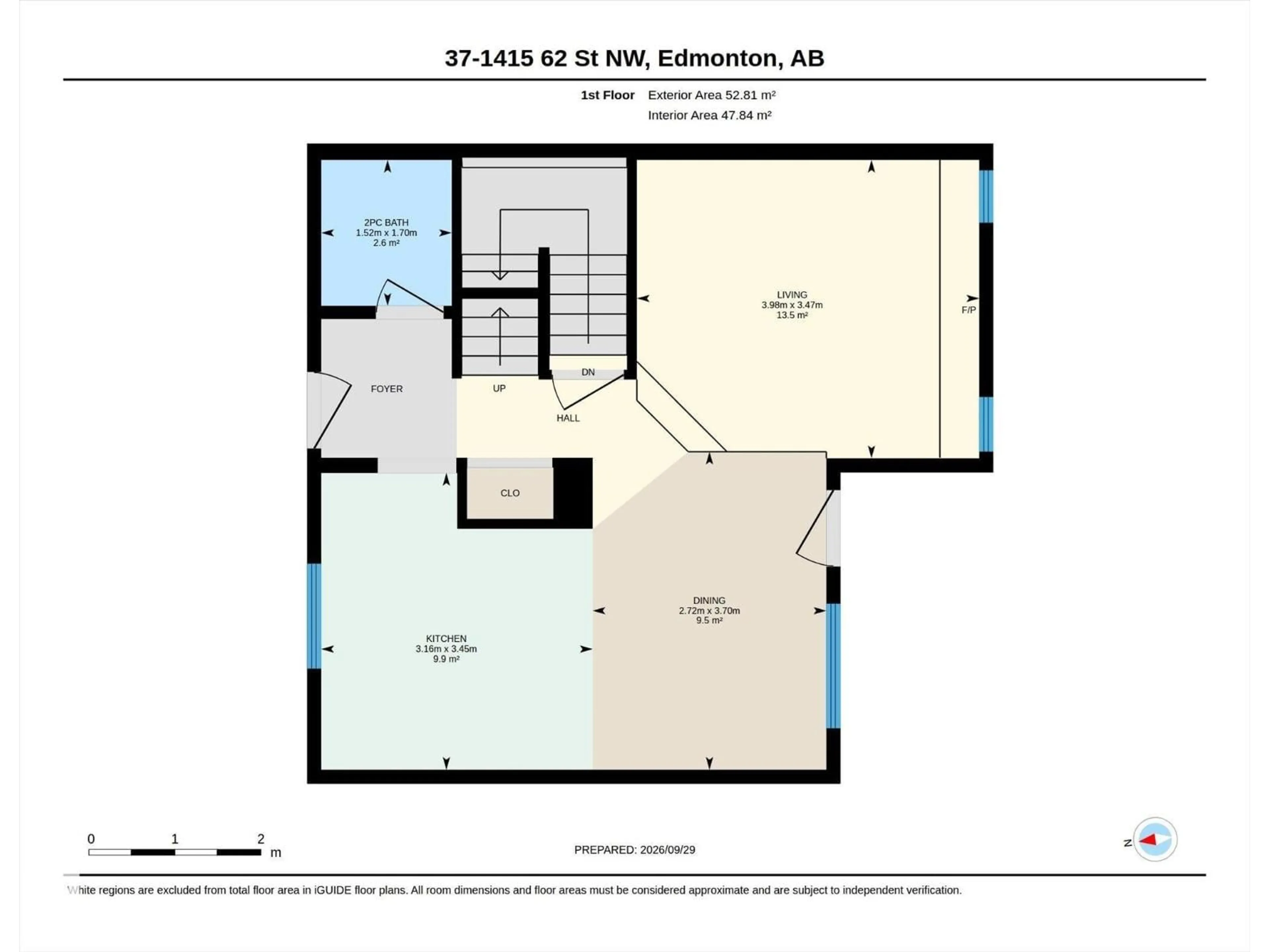 Floor plan for #37 - 1415 62 ST, Edmonton Alberta T6L4K1