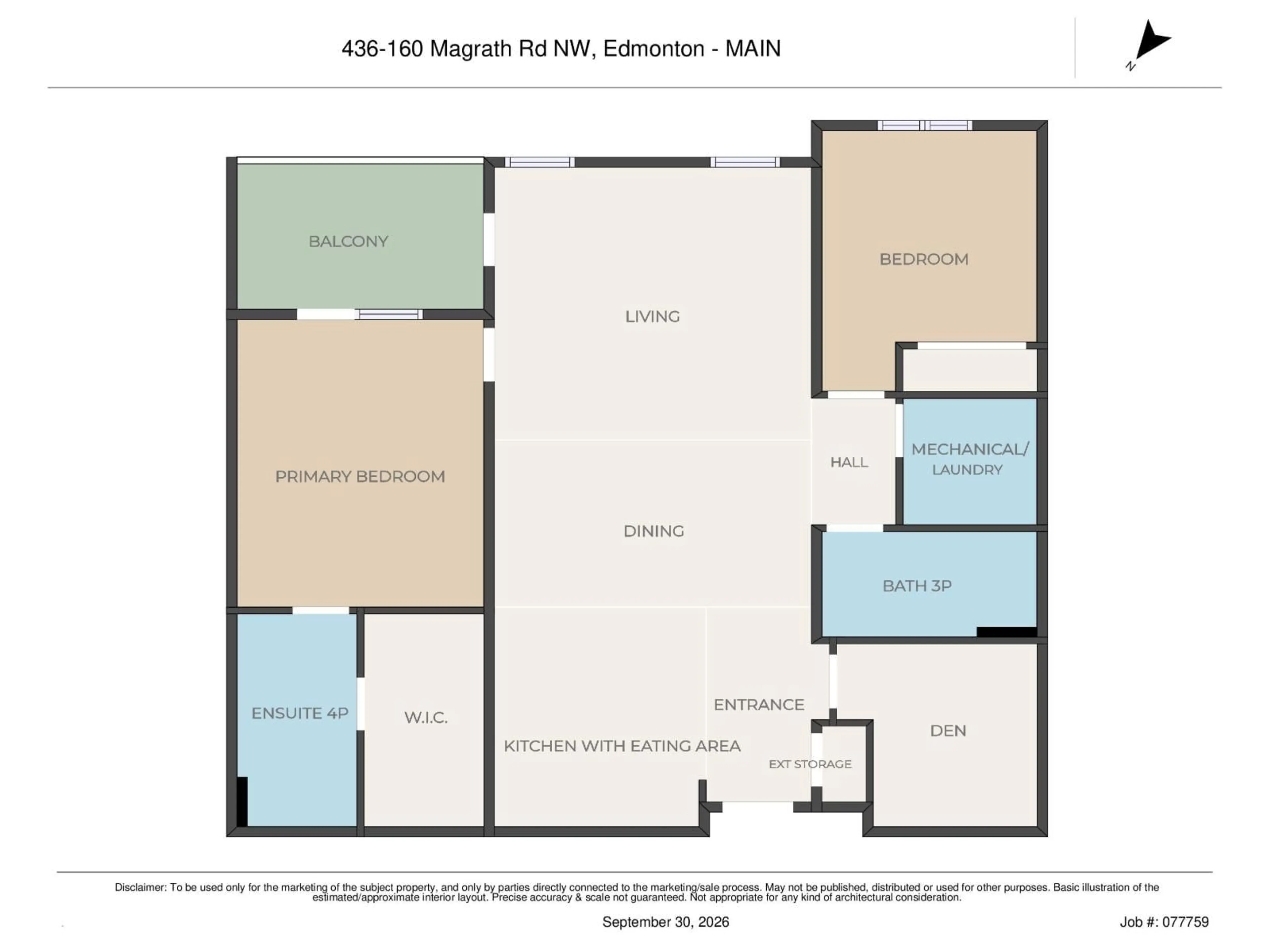 Floor plan for 160 - 436 MAGRATH RD, Edmonton Alberta T6R3T7