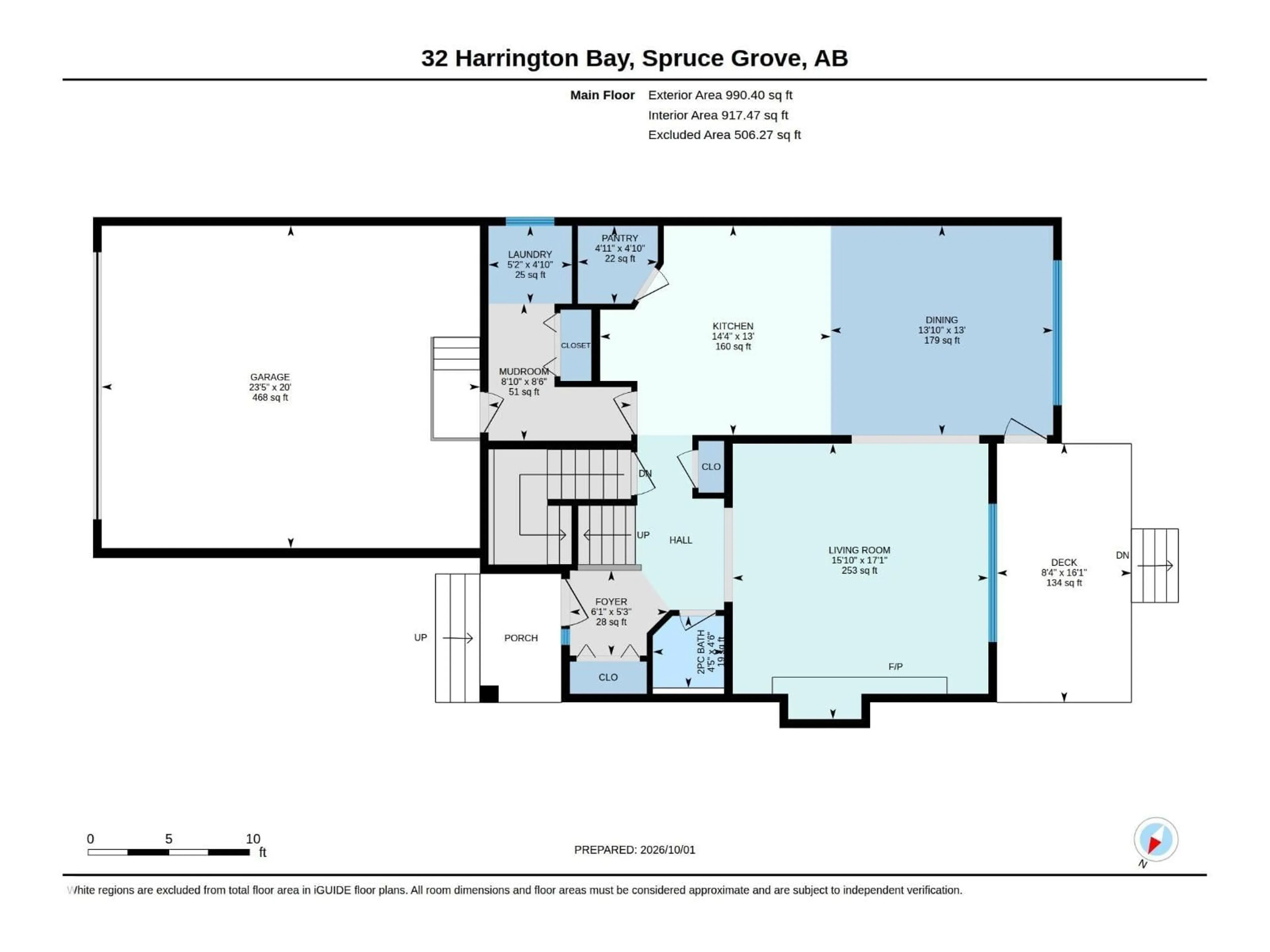 Floor plan for 32 HARRINGTON BA, Spruce Grove Alberta T7X0G7