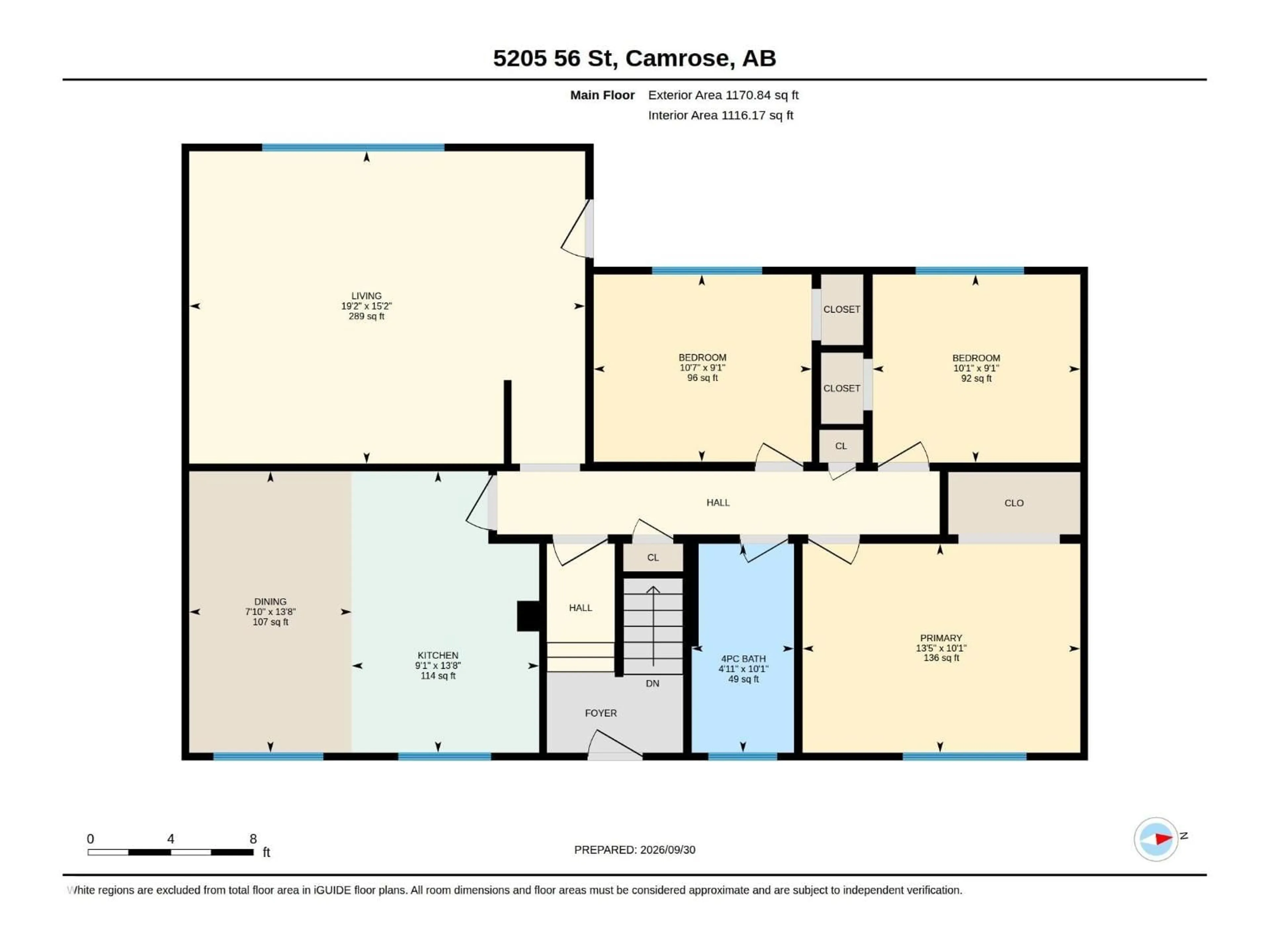 Floor plan for 5205 56 ST, Camrose Alberta T4V2E2