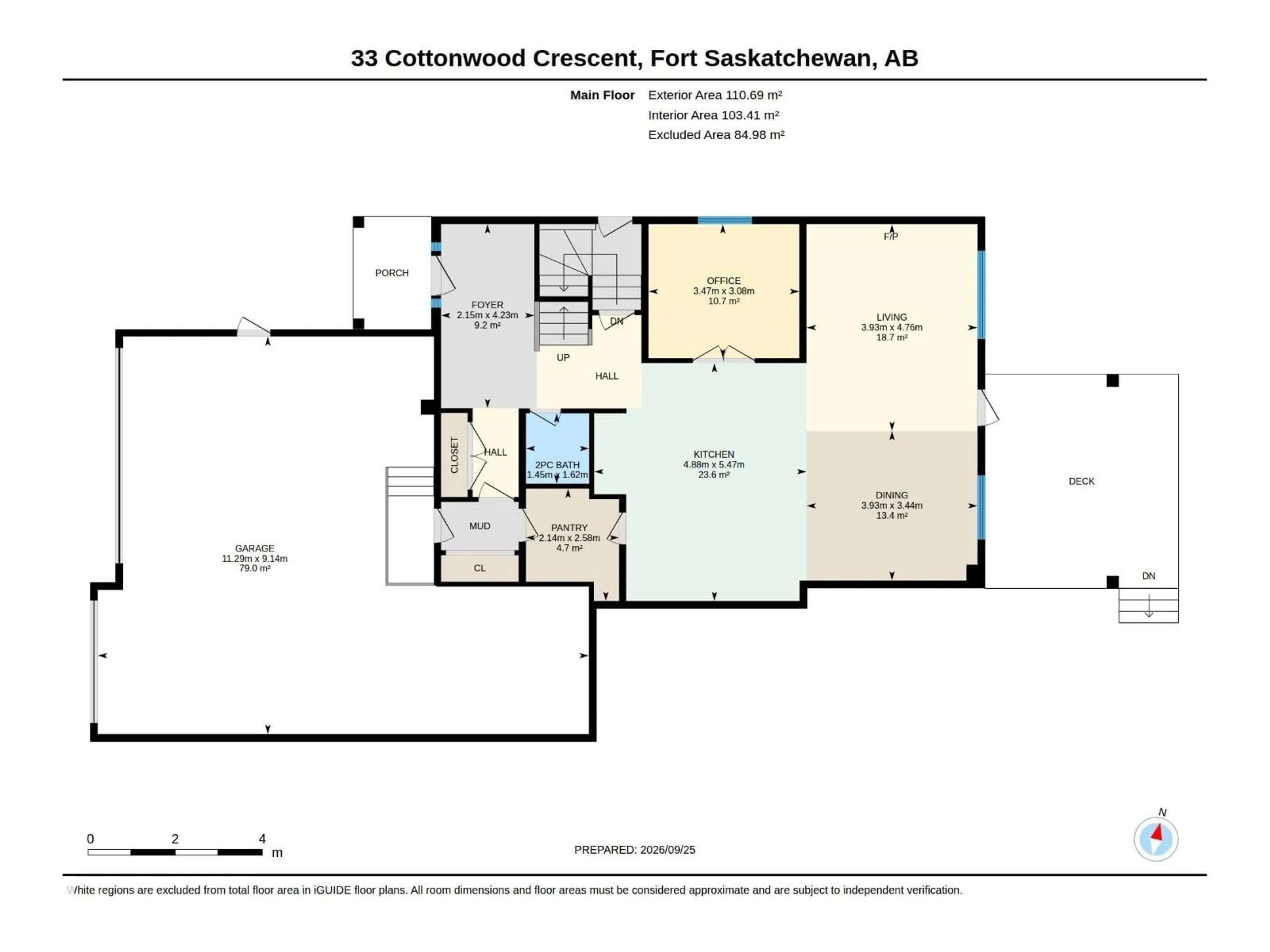 Floor plan for 33 COTTONWOOD CR, Fort Saskatchewan Alberta T8L0H8