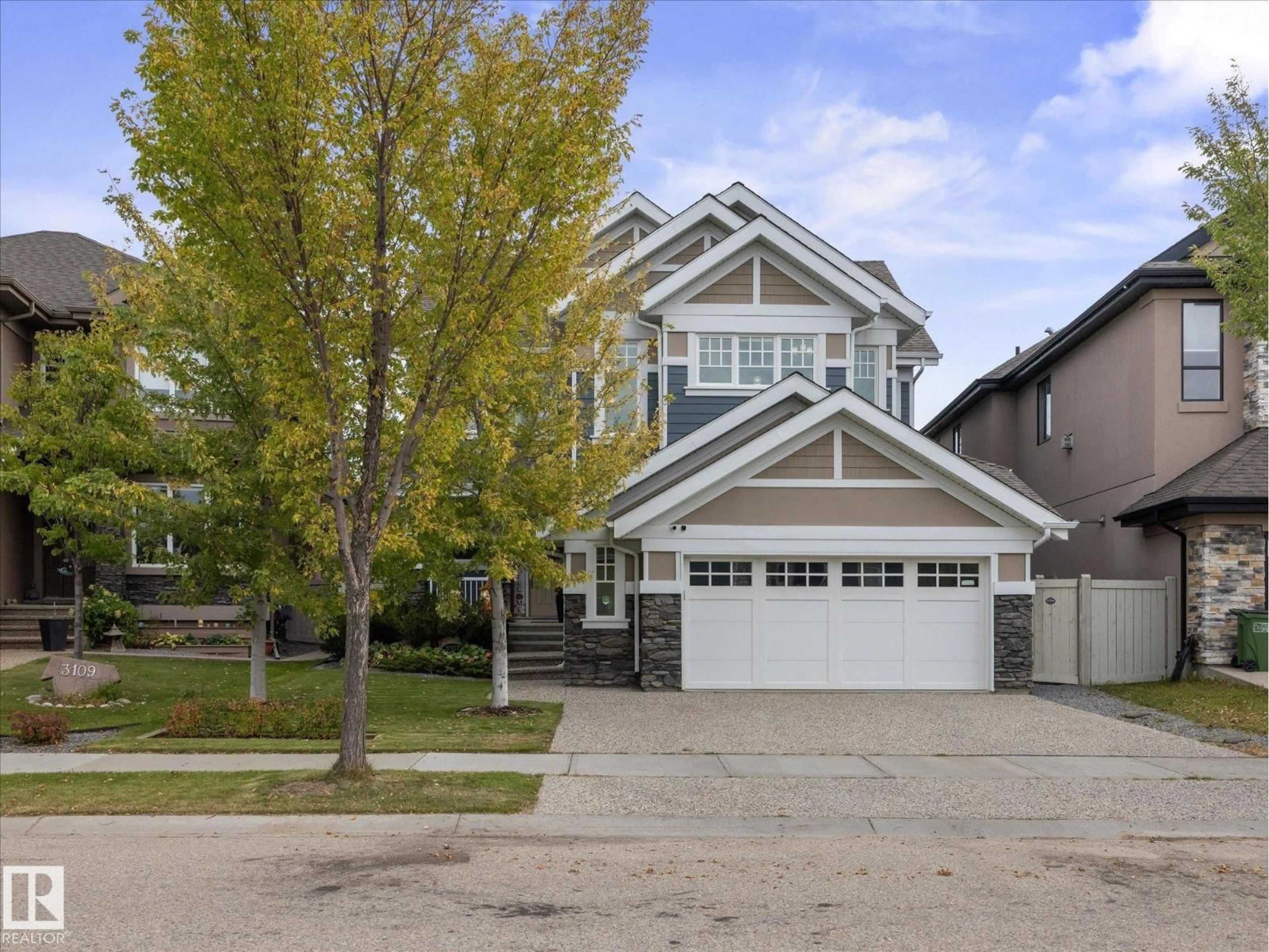 Home with vinyl exterior material, street for 3107 CAMERON HEIGHTS WY, Edmonton Alberta T6M0R1