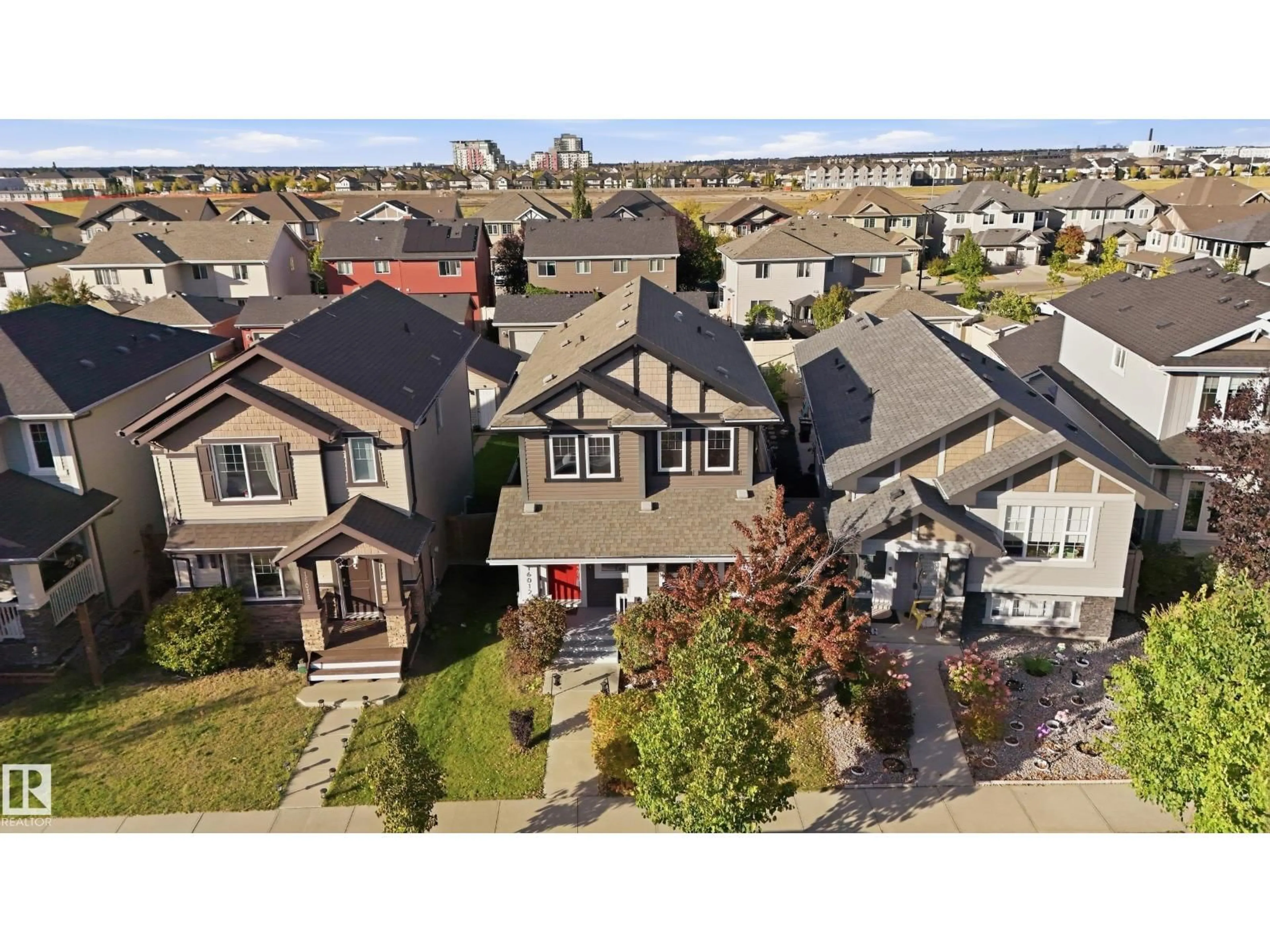 A pic from outside/outdoor area/front of a property/back of a property/a pic from drone, street for SW - 16012 11 AV, Edmonton Alberta T6W2H6