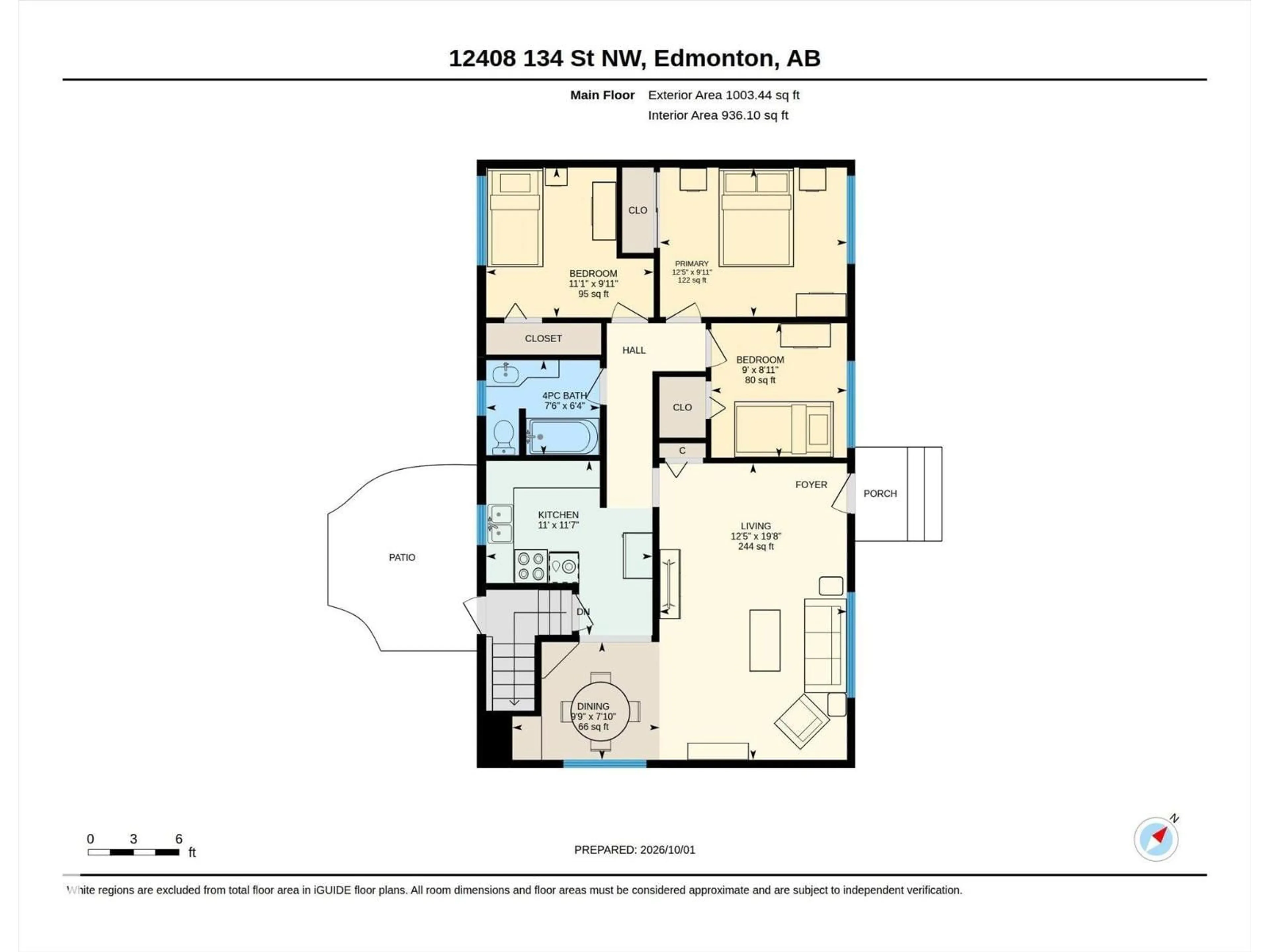Floor plan for NW - 12408 134 ST, Edmonton Alberta T5L1V2