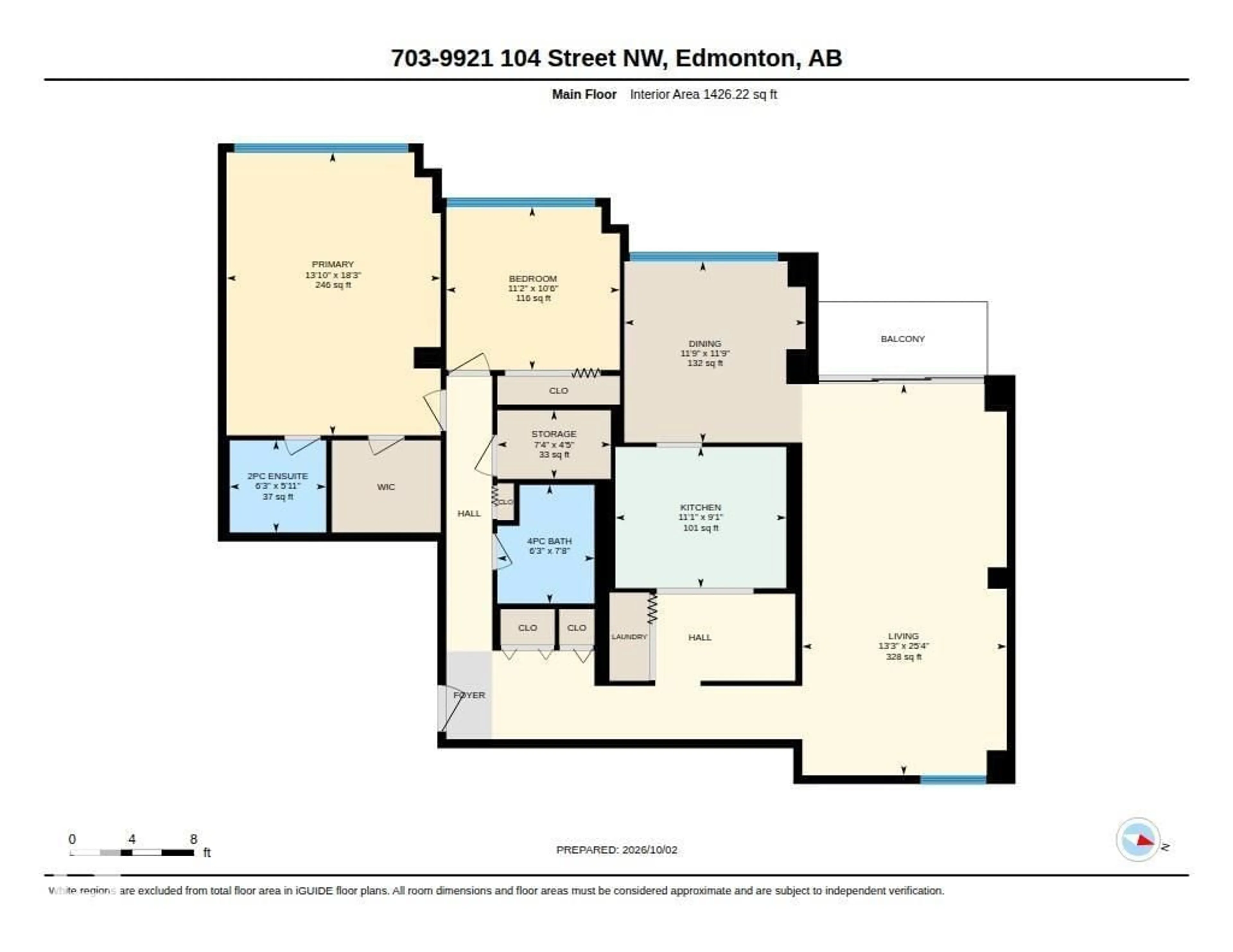 Floor plan for #703 - 9921 104 ST, Edmonton Alberta T5K2K3