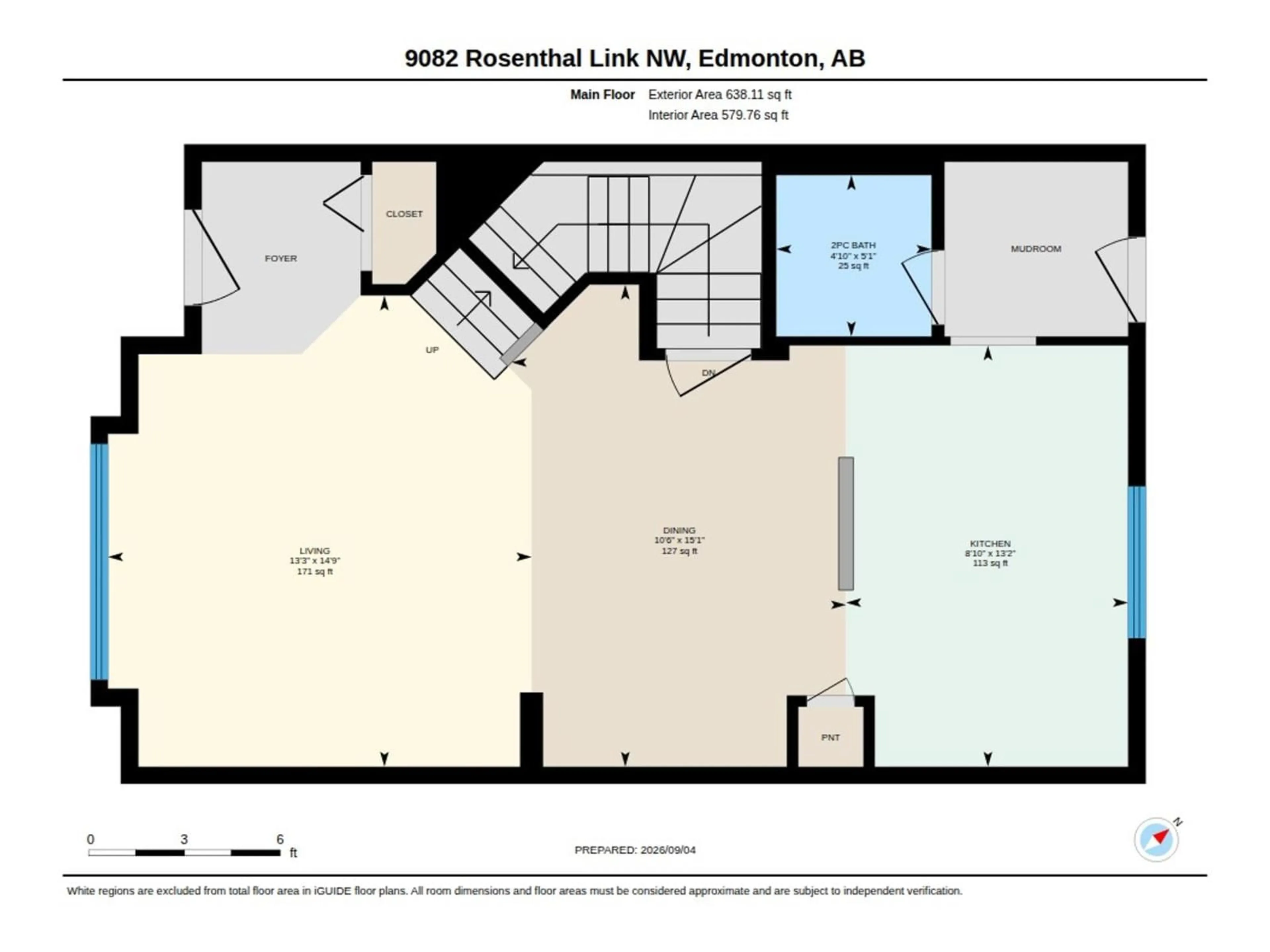 Floor plan for LI NW - 9082 ROSENTHAL LINK, Edmonton Alberta T5T7A6