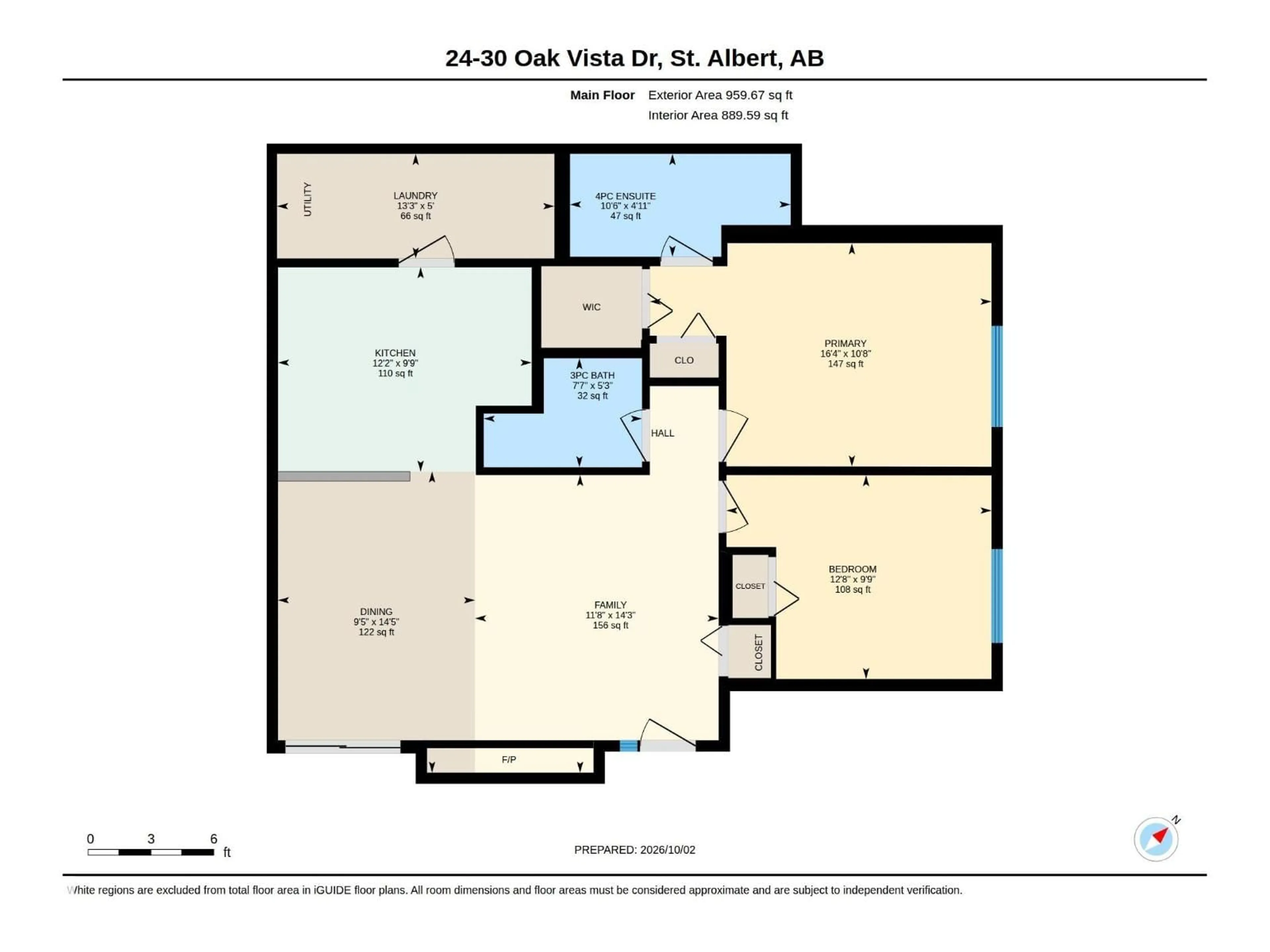 Floor plan for 30 - 24 OAK VISTA DR, St. Albert Alberta T8N3T1