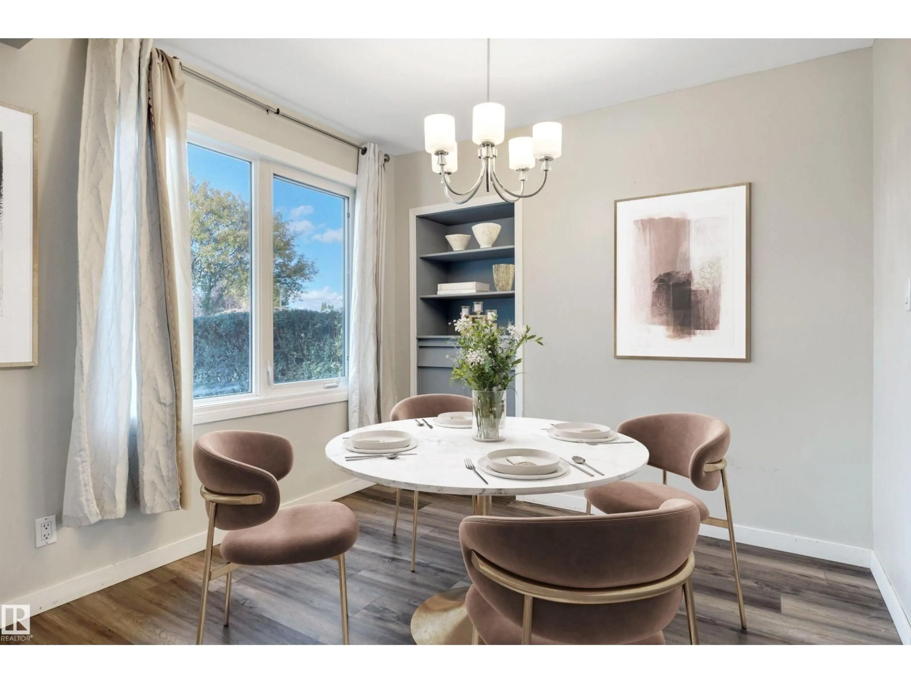 Dining room, wood/laminate floor for NW - 13339 131 ST, Edmonton Alberta T5L1N8