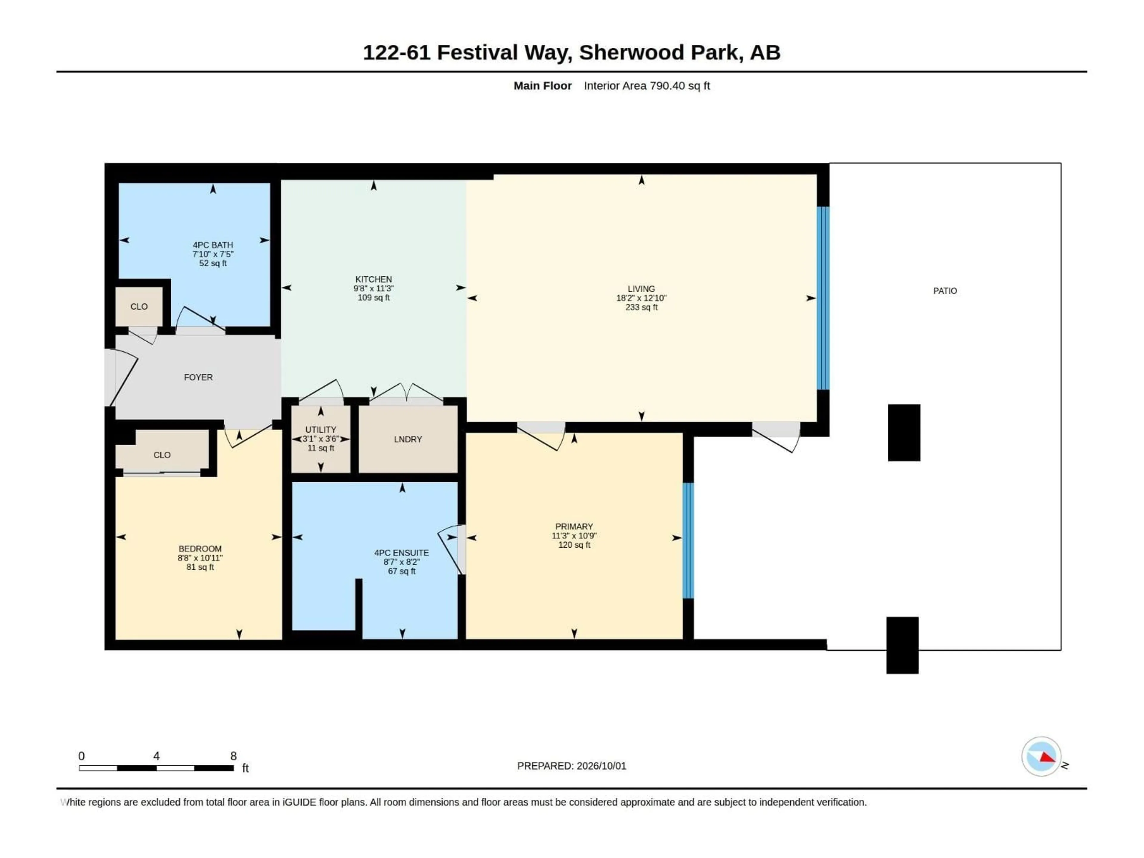 Floor plan for #122 61 FESTIVAL WY, Sherwood Park Alberta T8A4Y9