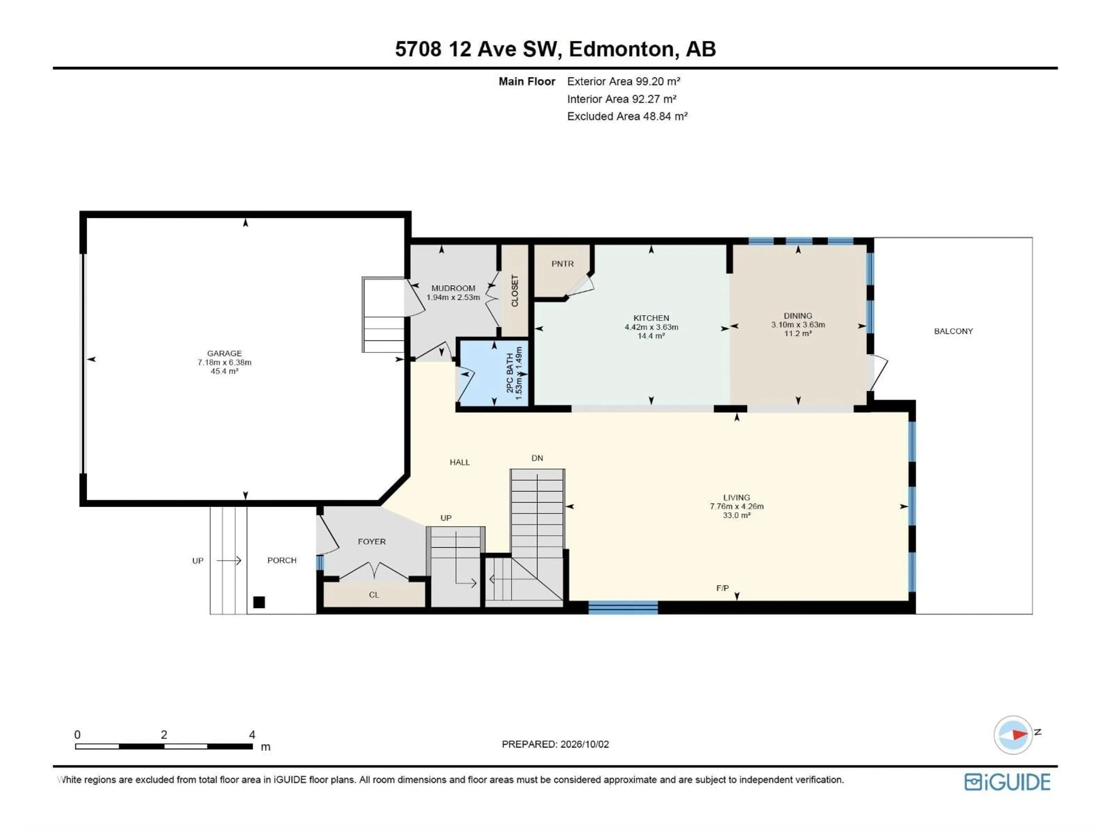 Floor plan for 5708 12 AV, Edmonton Alberta T6X1R4