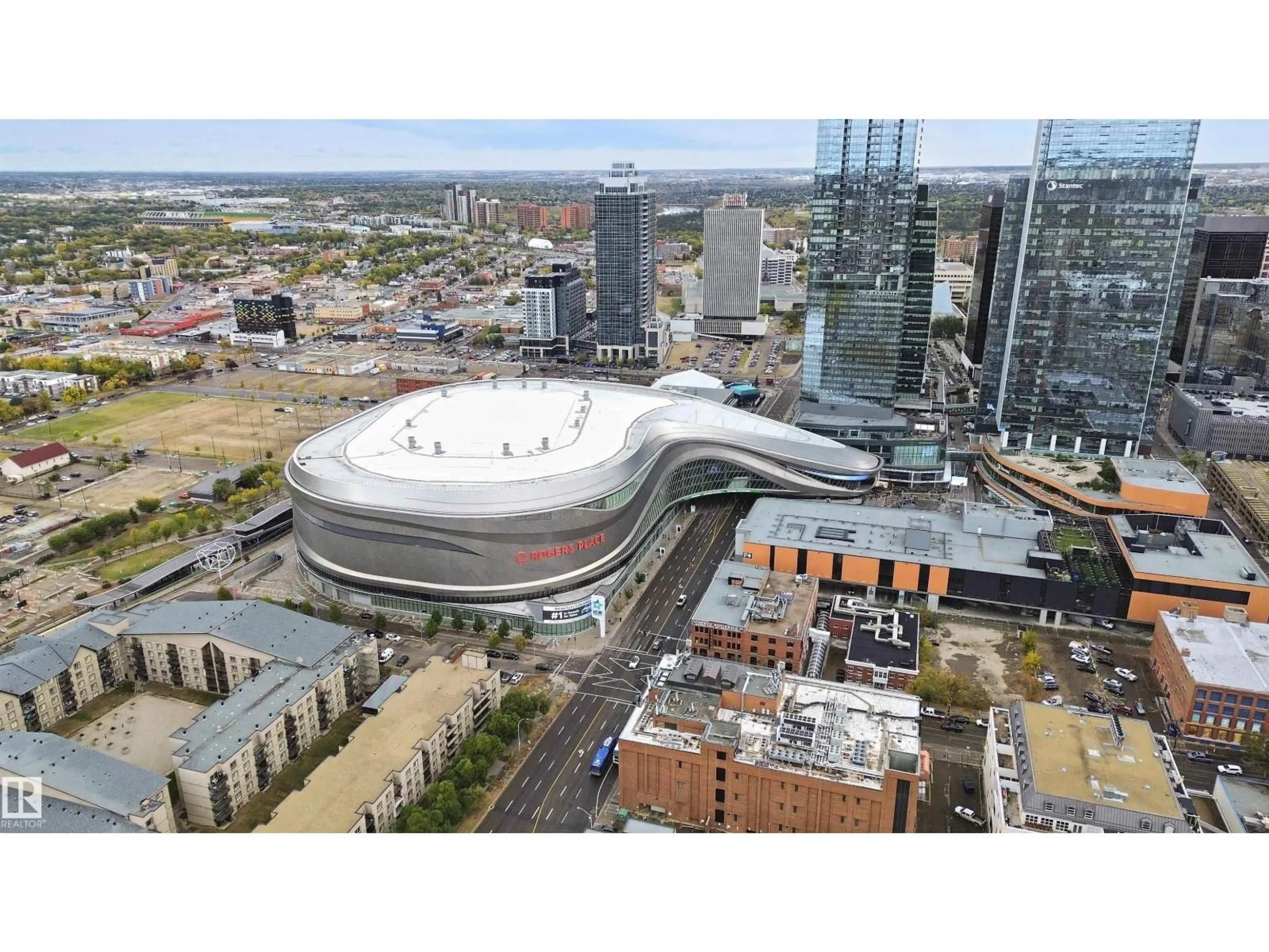 A pic from outside/outdoor area/front of a property/back of a property/a pic from drone, city buildings view from balcony for #1006 - 1006 111 ST NW, Edmonton Alberta T5E2C7
