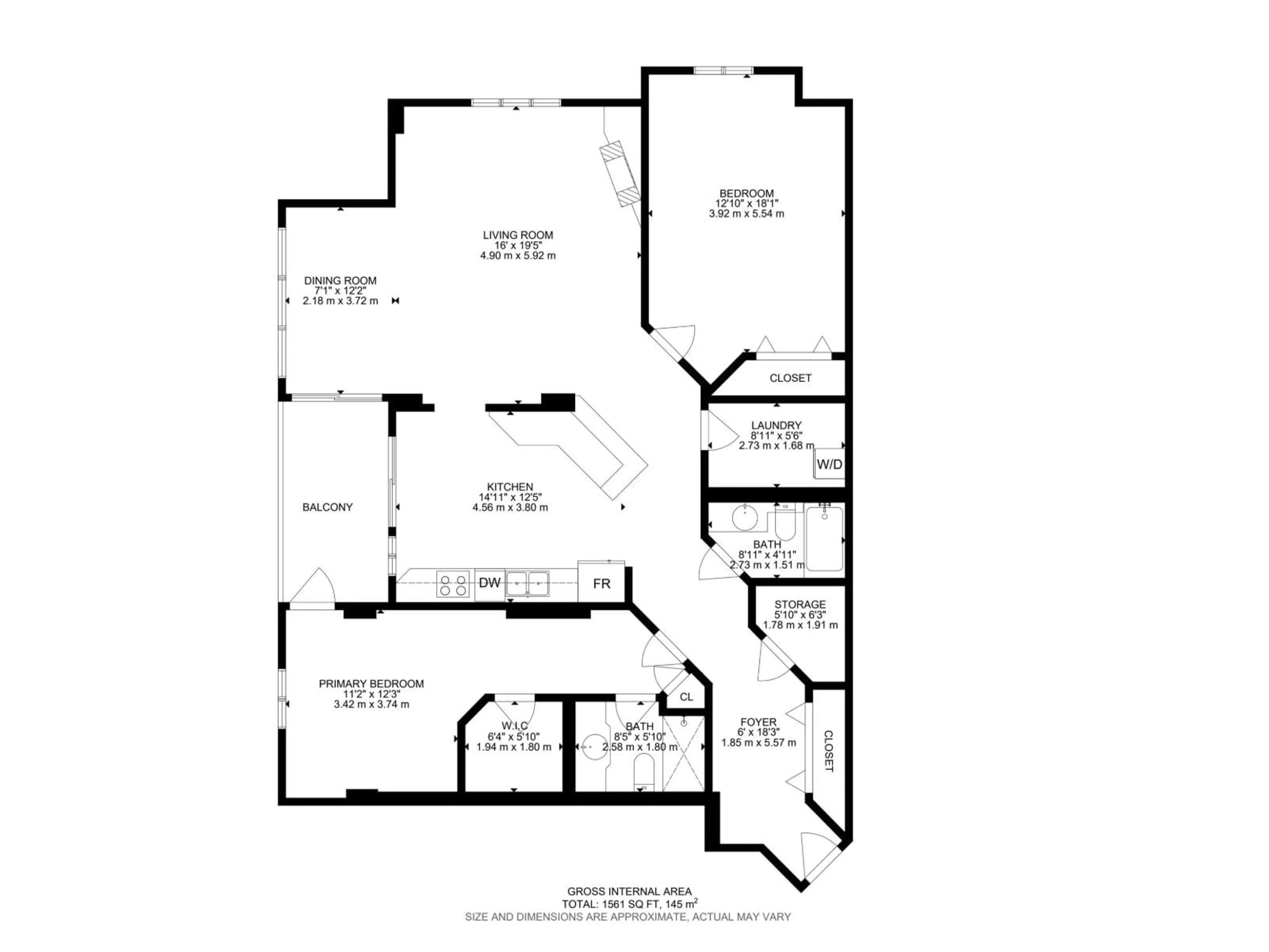 Floor plan for #1006 - 1006 111 ST NW, Edmonton Alberta T5E2C7