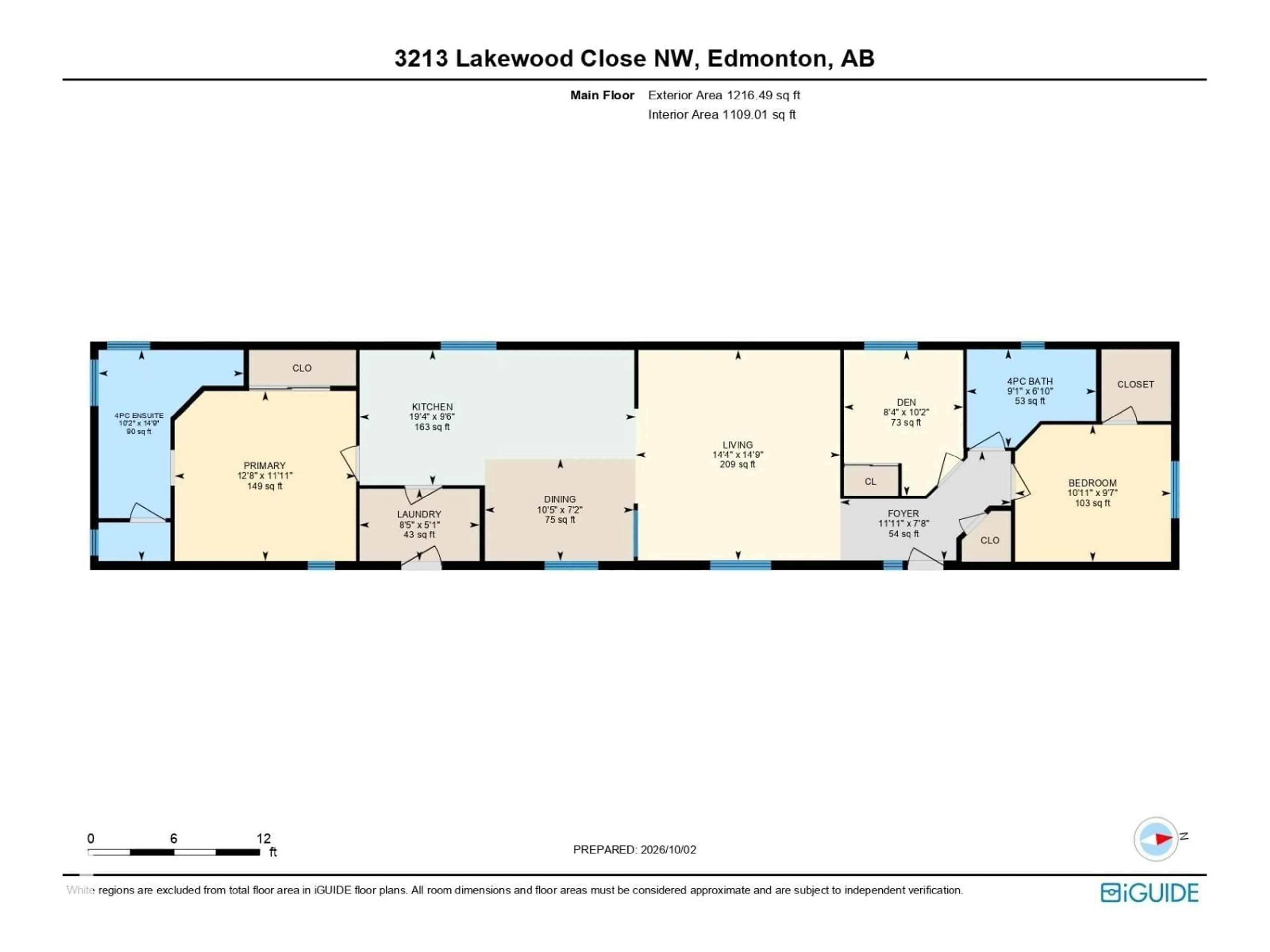 Floor plan for 3213 LAKEWOOD CLOSE, Edmonton Alberta T5S1T5