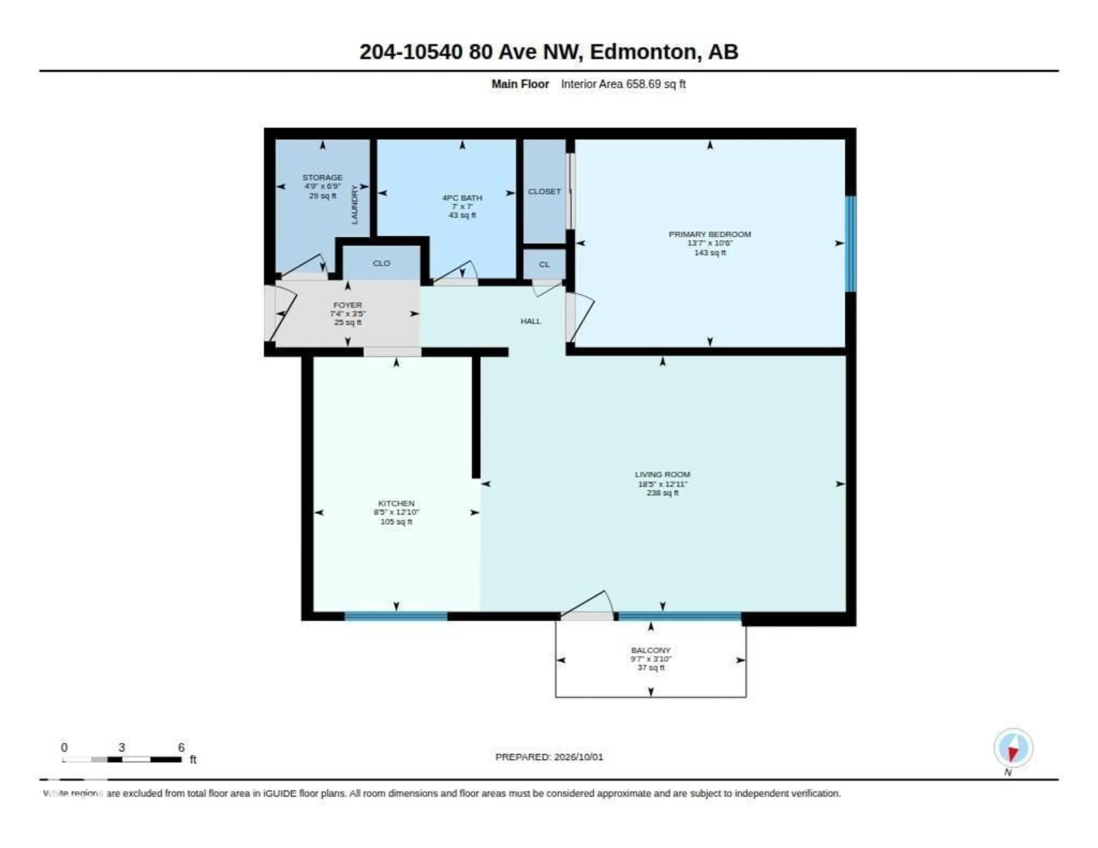 Floor plan for #204 - 10540 80 AV, Edmonton Alberta T6E1V3