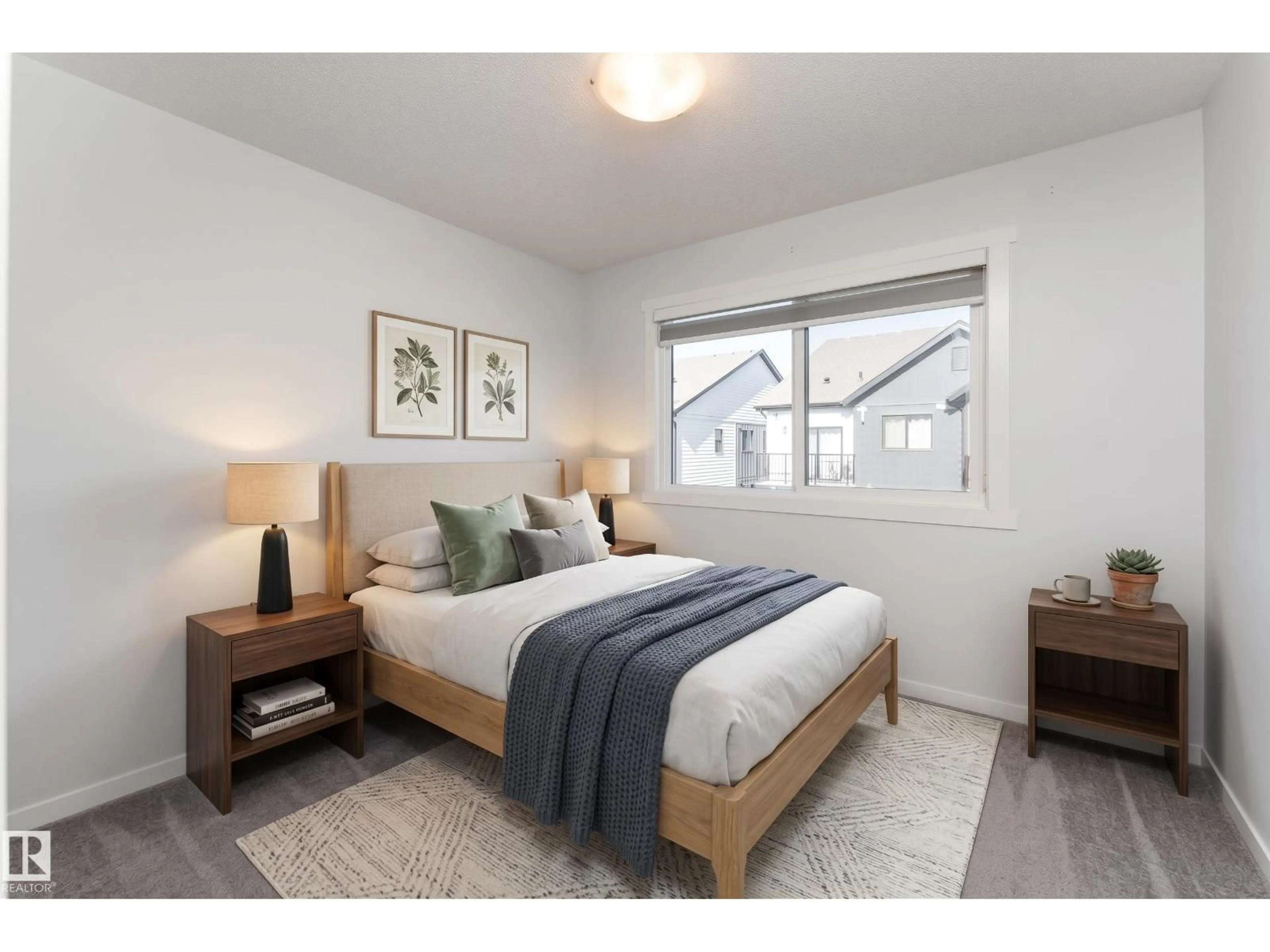 Bedroom with bed, wood/laminate floor for #40 - 850 SECORD BV, Edmonton Alberta T5T7R9