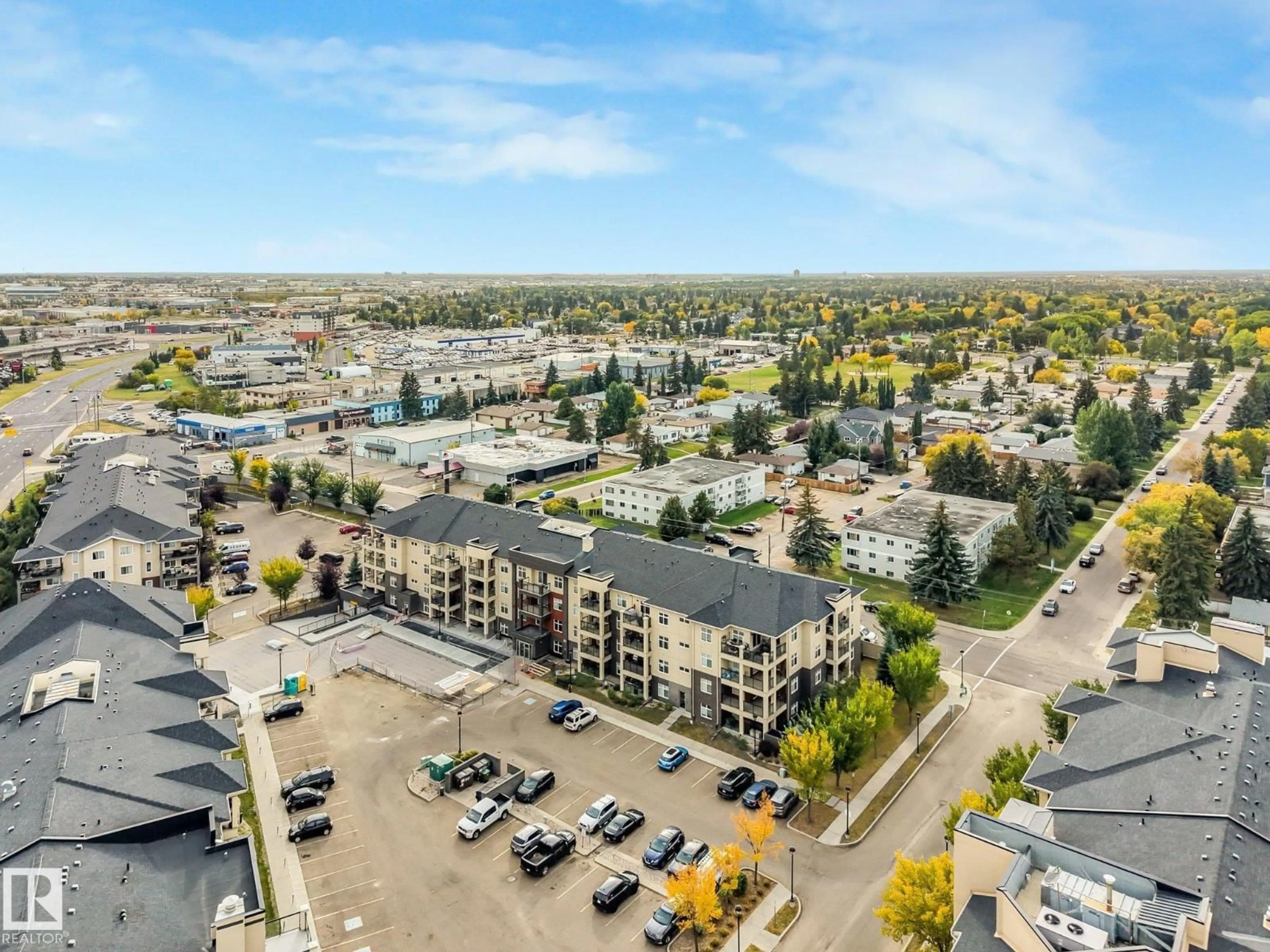 A pic from outside/outdoor area/front of a property/back of a property/a pic from drone, city buildings view from balcony for 259 - 7805 71 ST, Edmonton Alberta T6B3V6