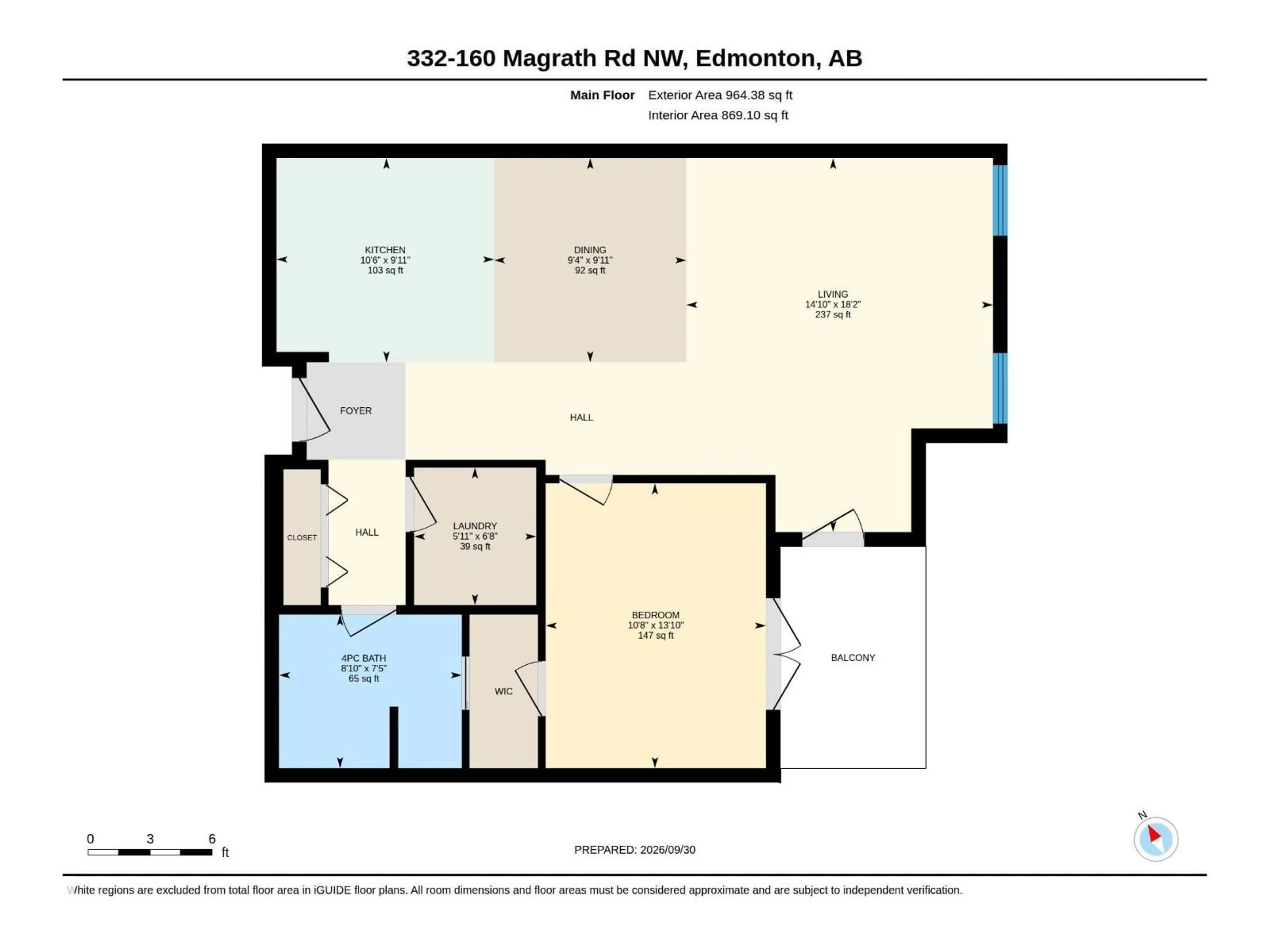 Floor plan for 160 - 332 MAGRATH RD, Edmonton Alberta T6R3T7