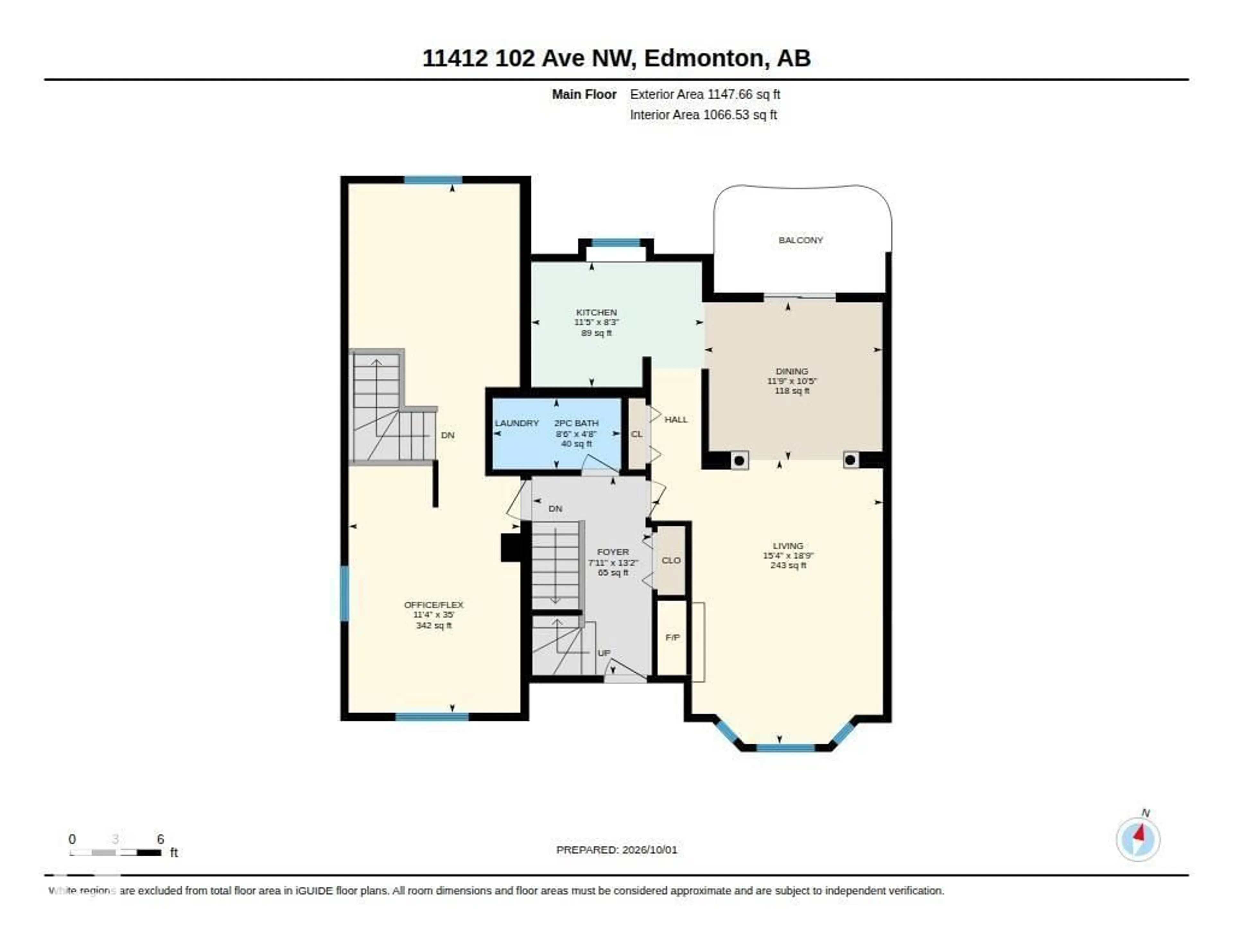 Floor plan for 11412 102 AV, Edmonton Alberta T5K0P9