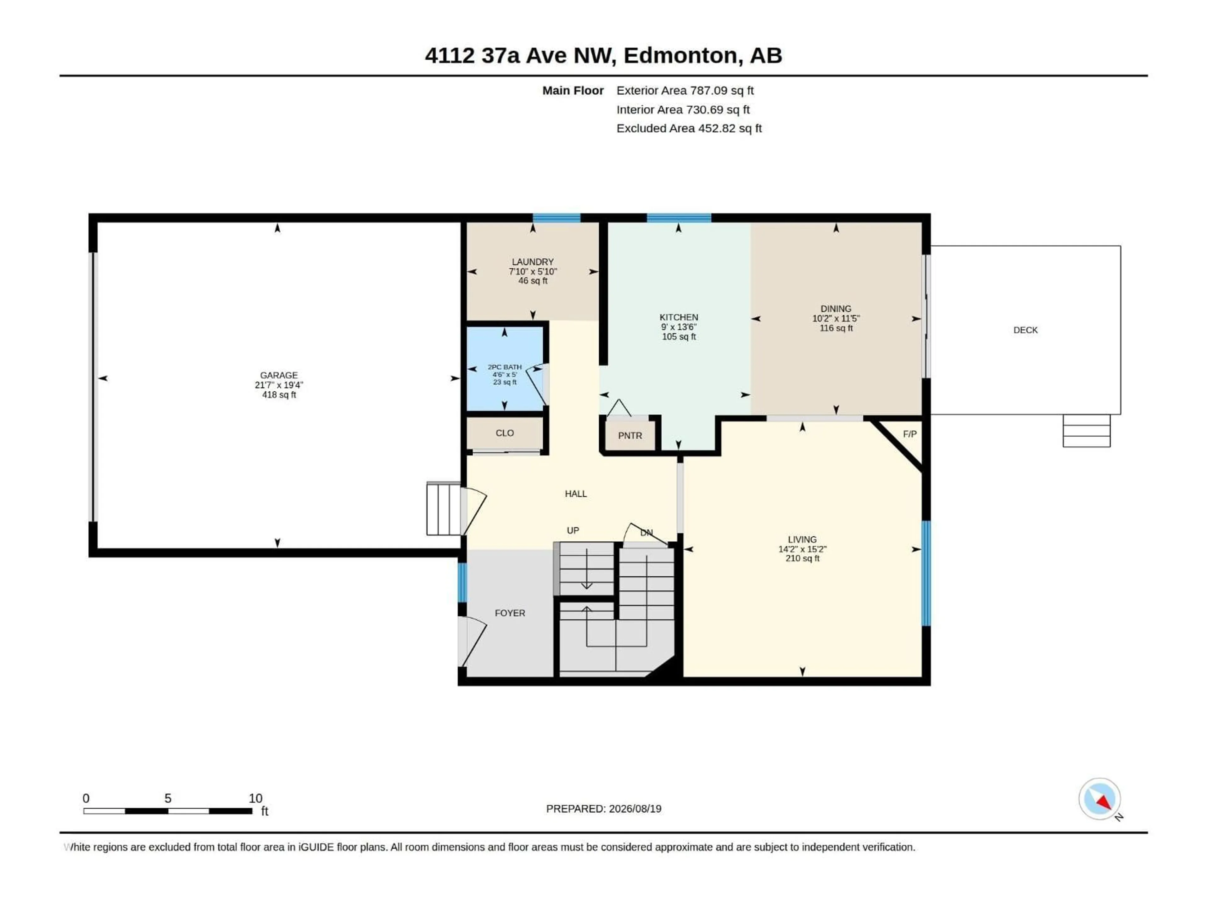 Floor plan for 4112 37A AV, Edmonton Alberta T6L7A1