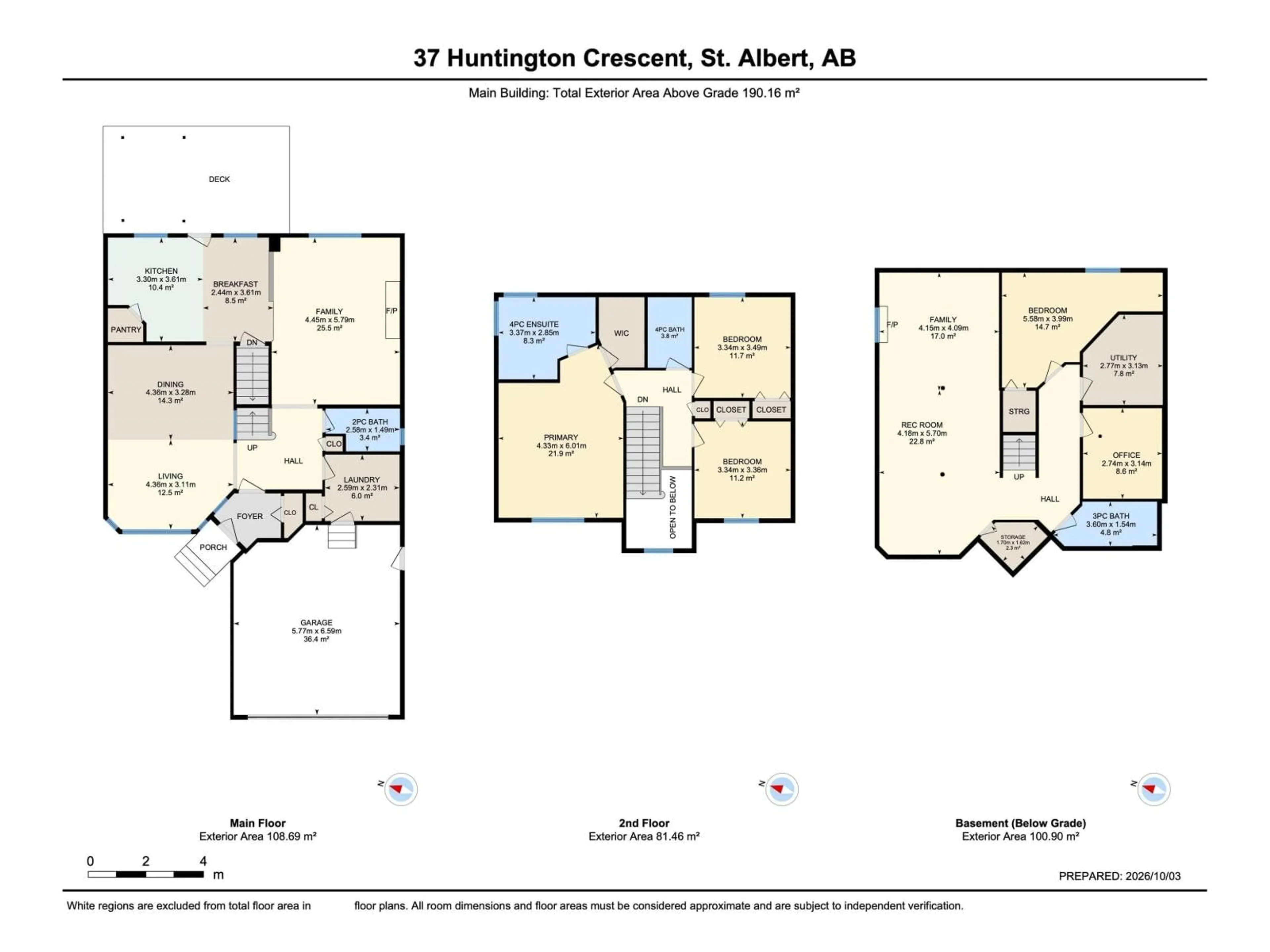 Floor plan for 37 HUNTINGTON CR, St. Albert Alberta T8N6G4