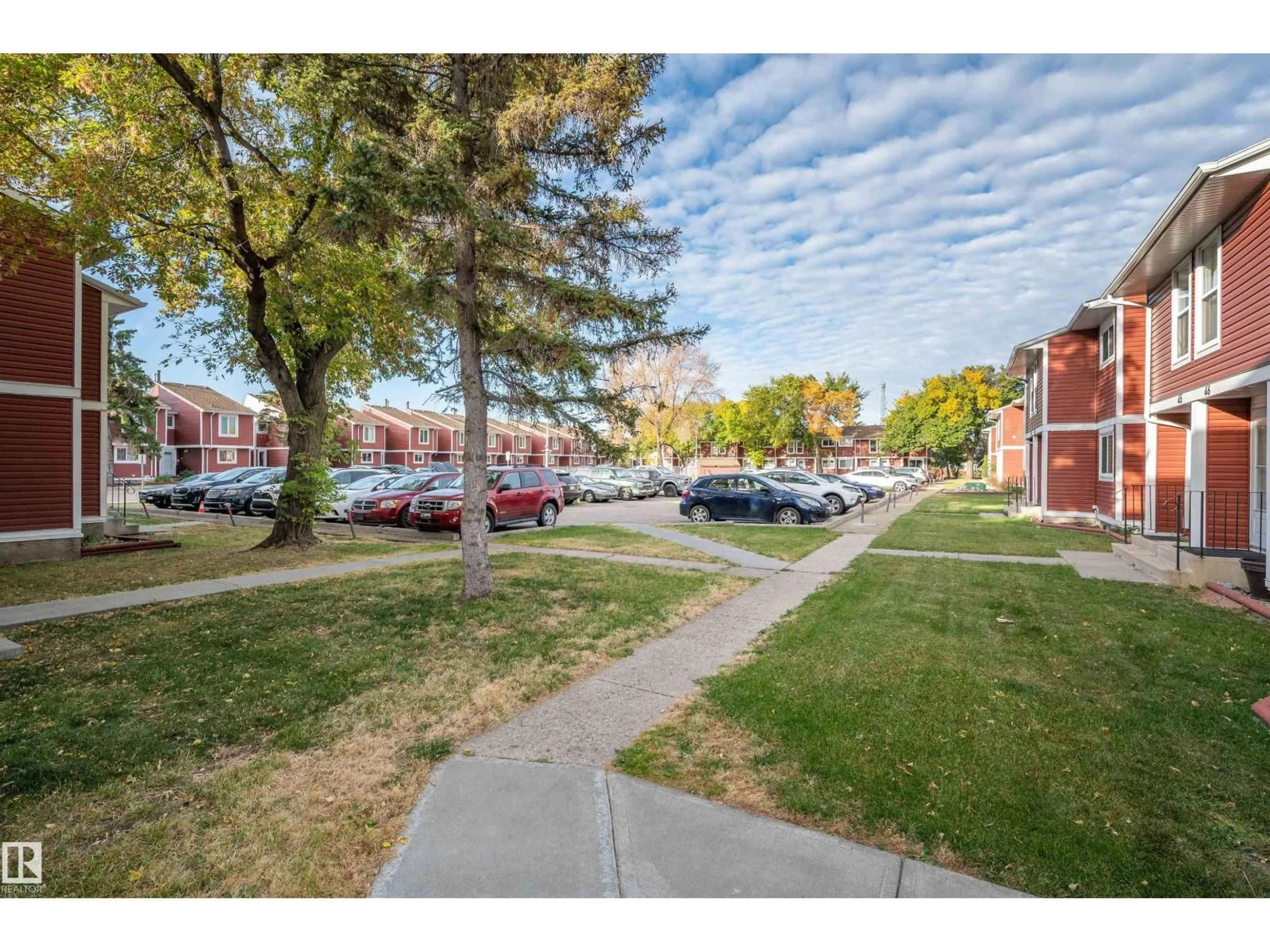 A pic from outside/outdoor area/front of a property/back of a property/a pic from drone, street for 53 - 4707 126 AV, Edmonton Alberta T5A4K4
