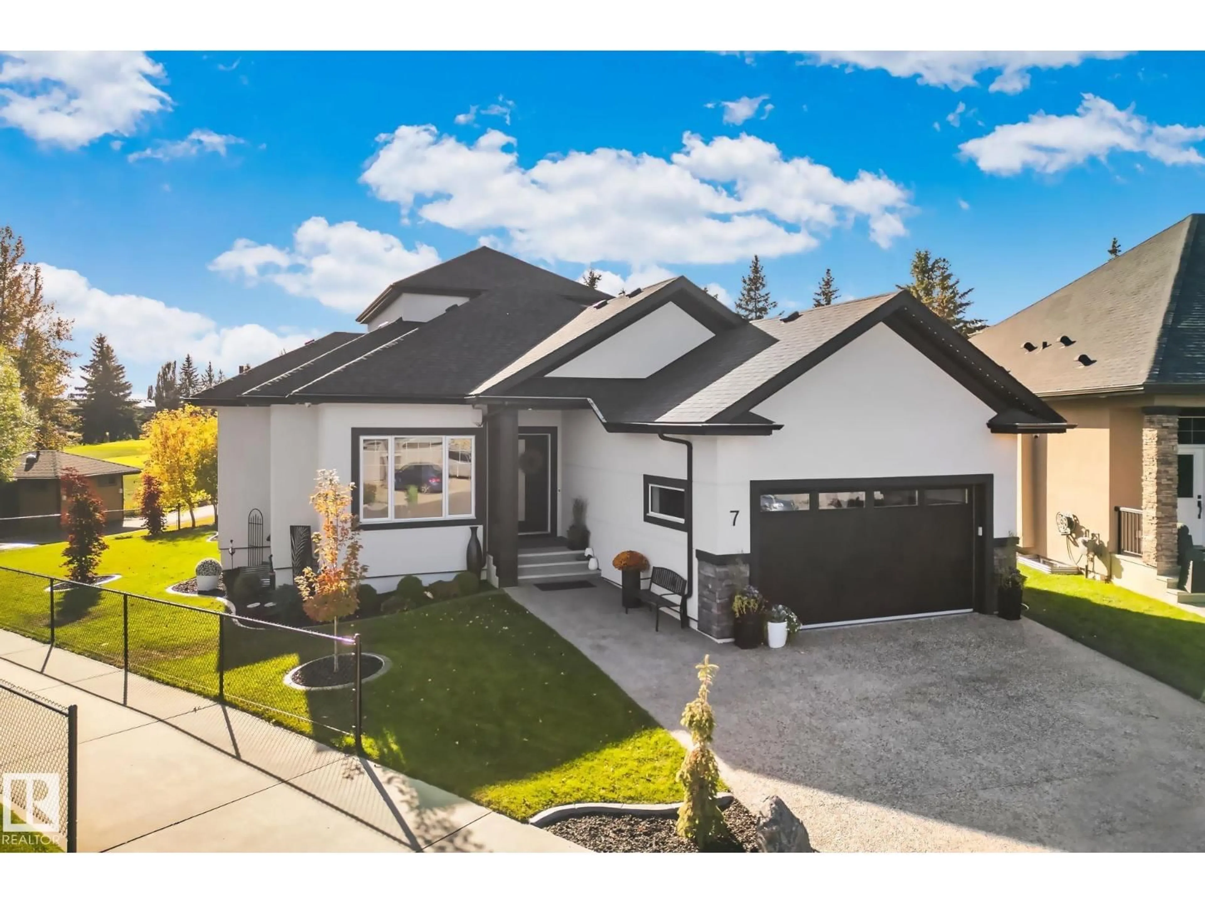 Home with vinyl exterior material, street for #7 - 20425 93 AV NW, Edmonton Alberta T5T7C7