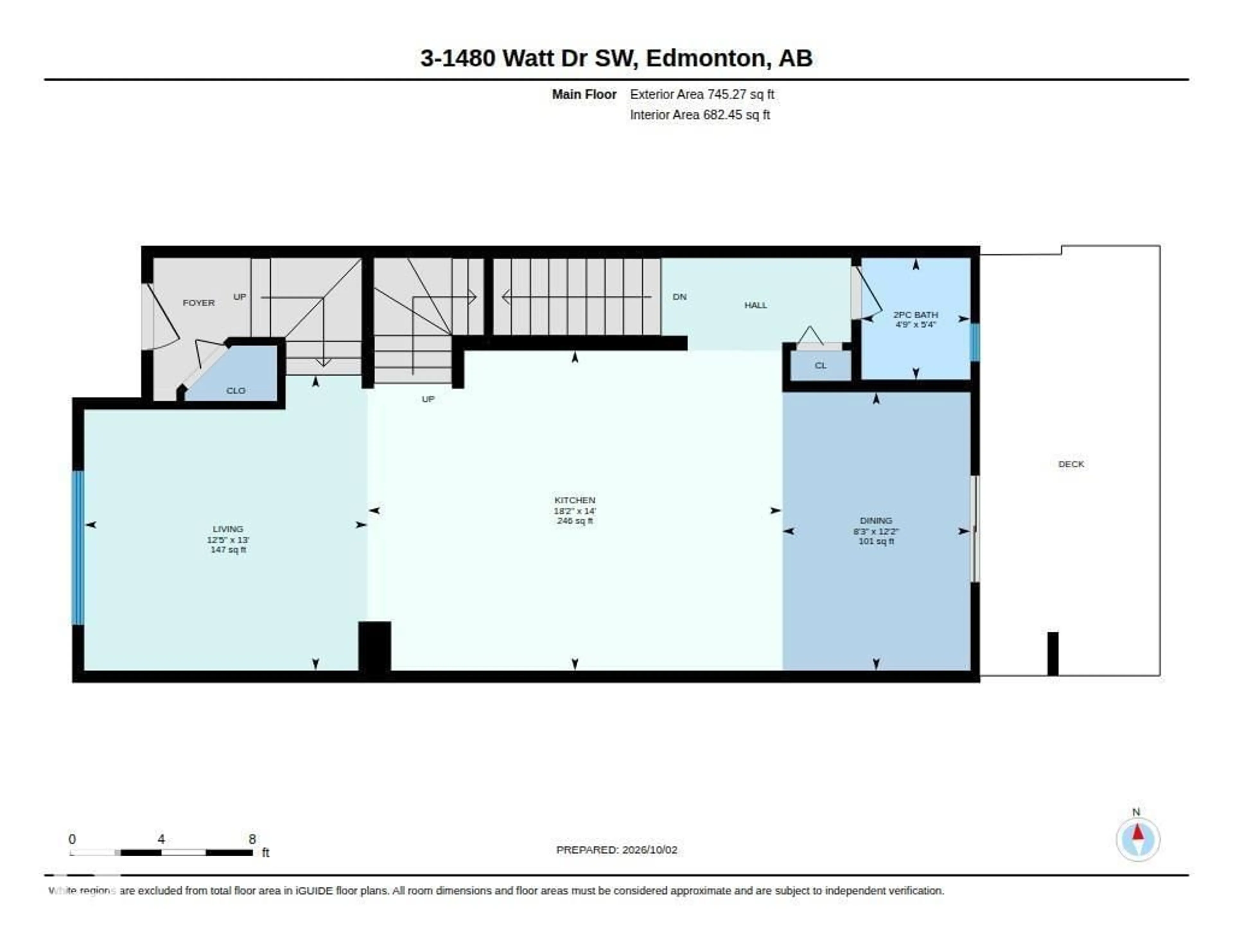 Floor plan for #3 - 1480 WATT DR, Edmonton Alberta T6X2G7