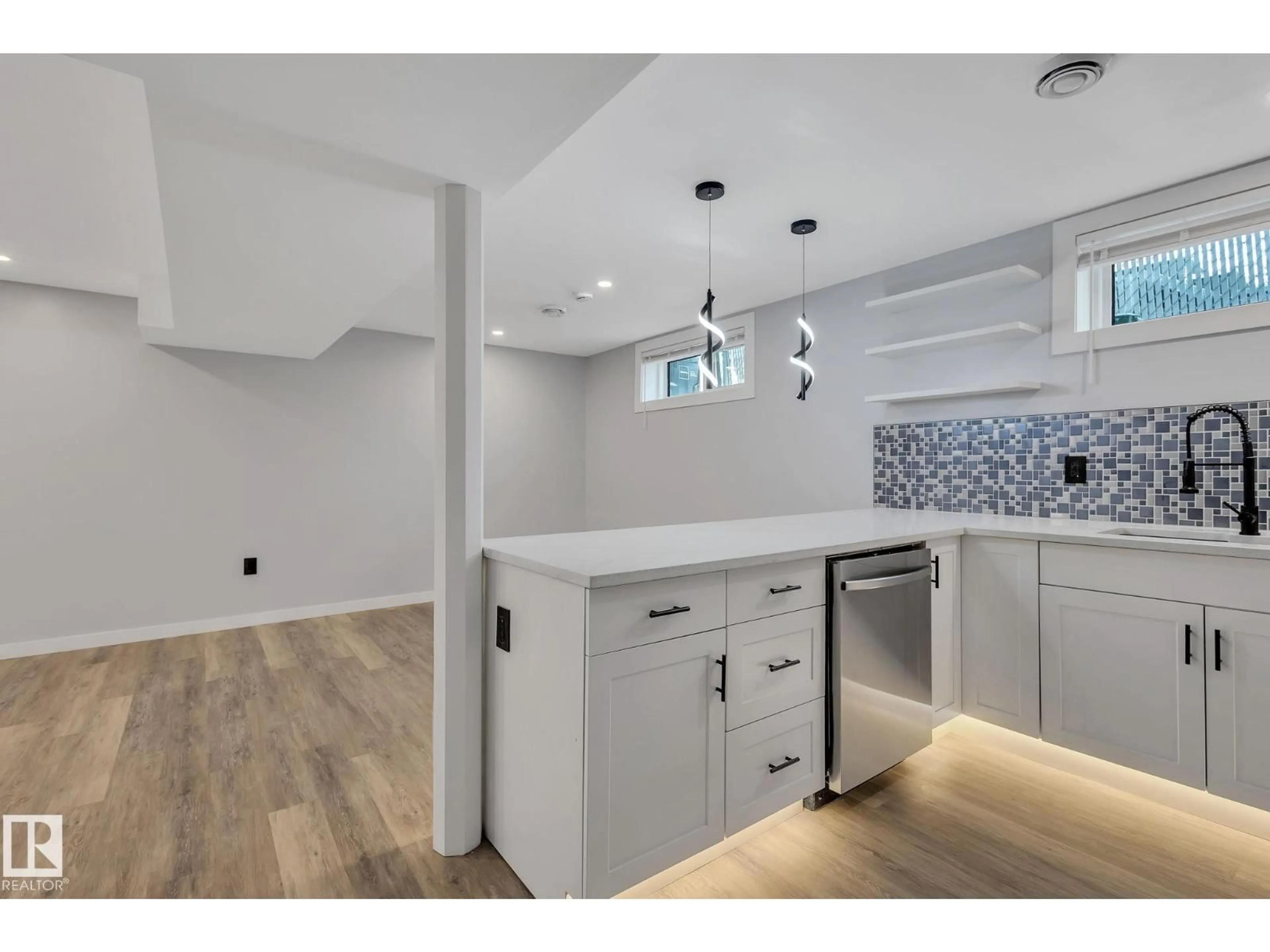 Open concept kitchen, ceramic/tile floor for NW - 8823-8825 95 ST, Edmonton Alberta T6C3W6