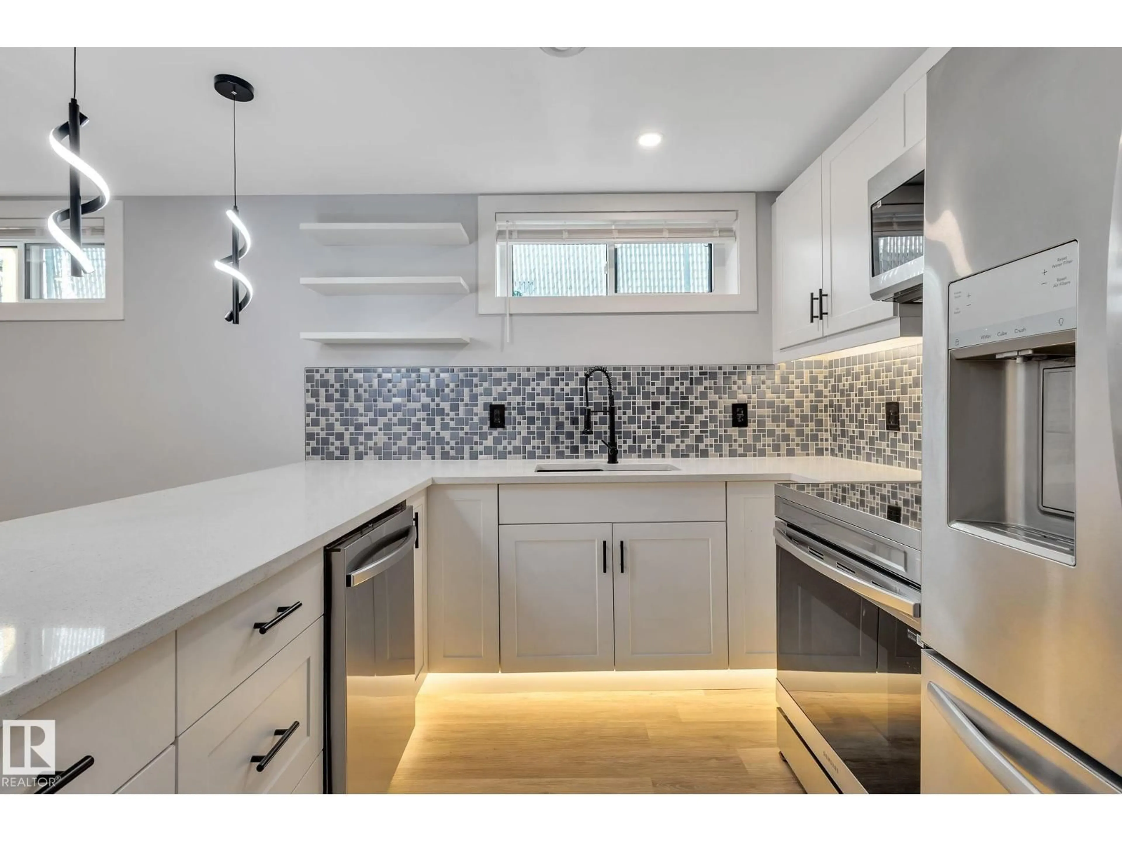 Contemporary kitchen, ceramic/tile floor for NW - 8823-8825 95 ST, Edmonton Alberta T6C3W6